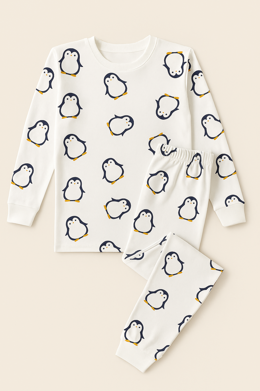 22512G2001 PENGUENLİ ÇOCUK PİJAMA TAKIM Desenli