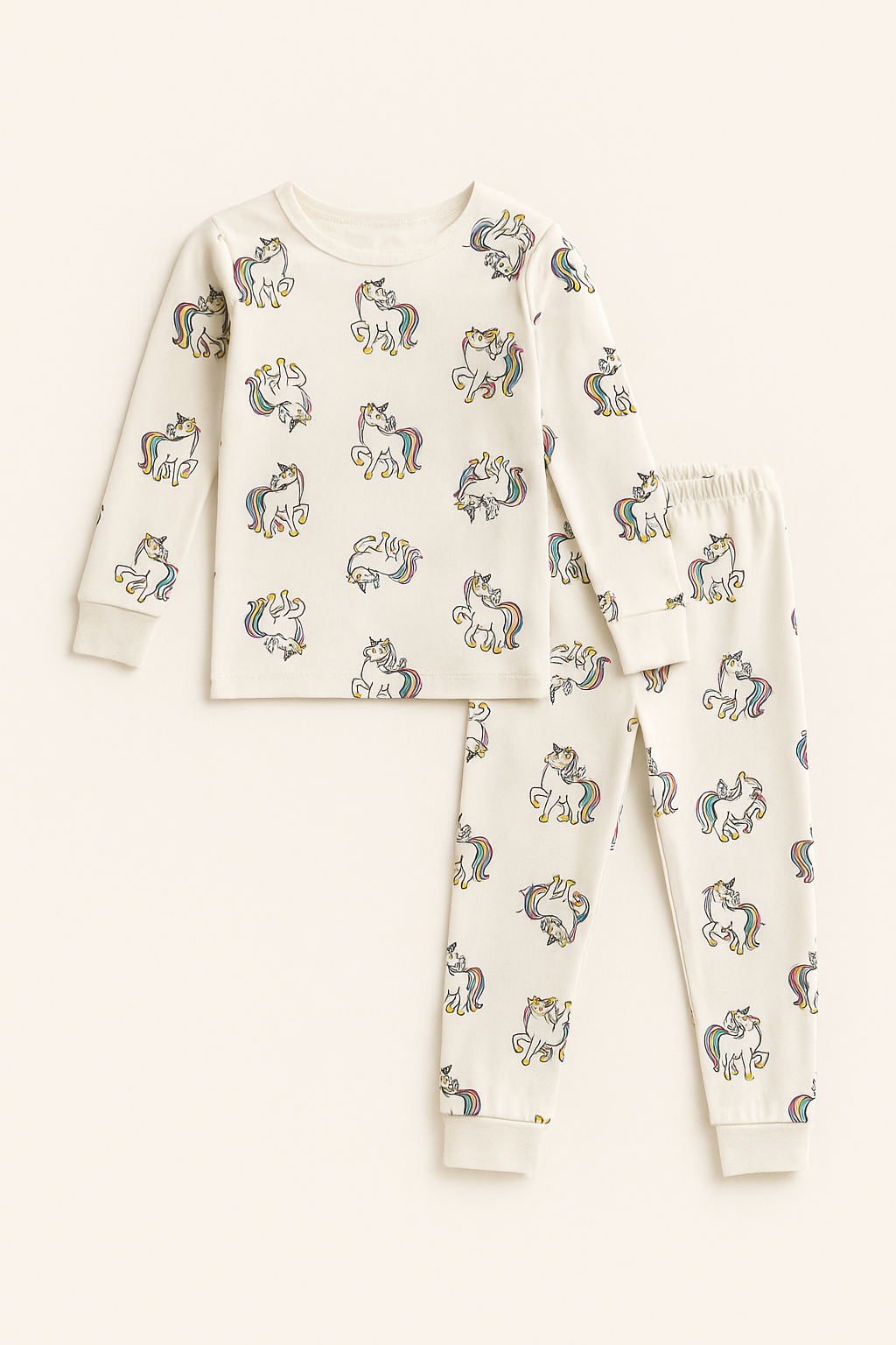 22512G2002 UNICORN KIZ ÇOCUK PİJAMA TAKIM Desenli