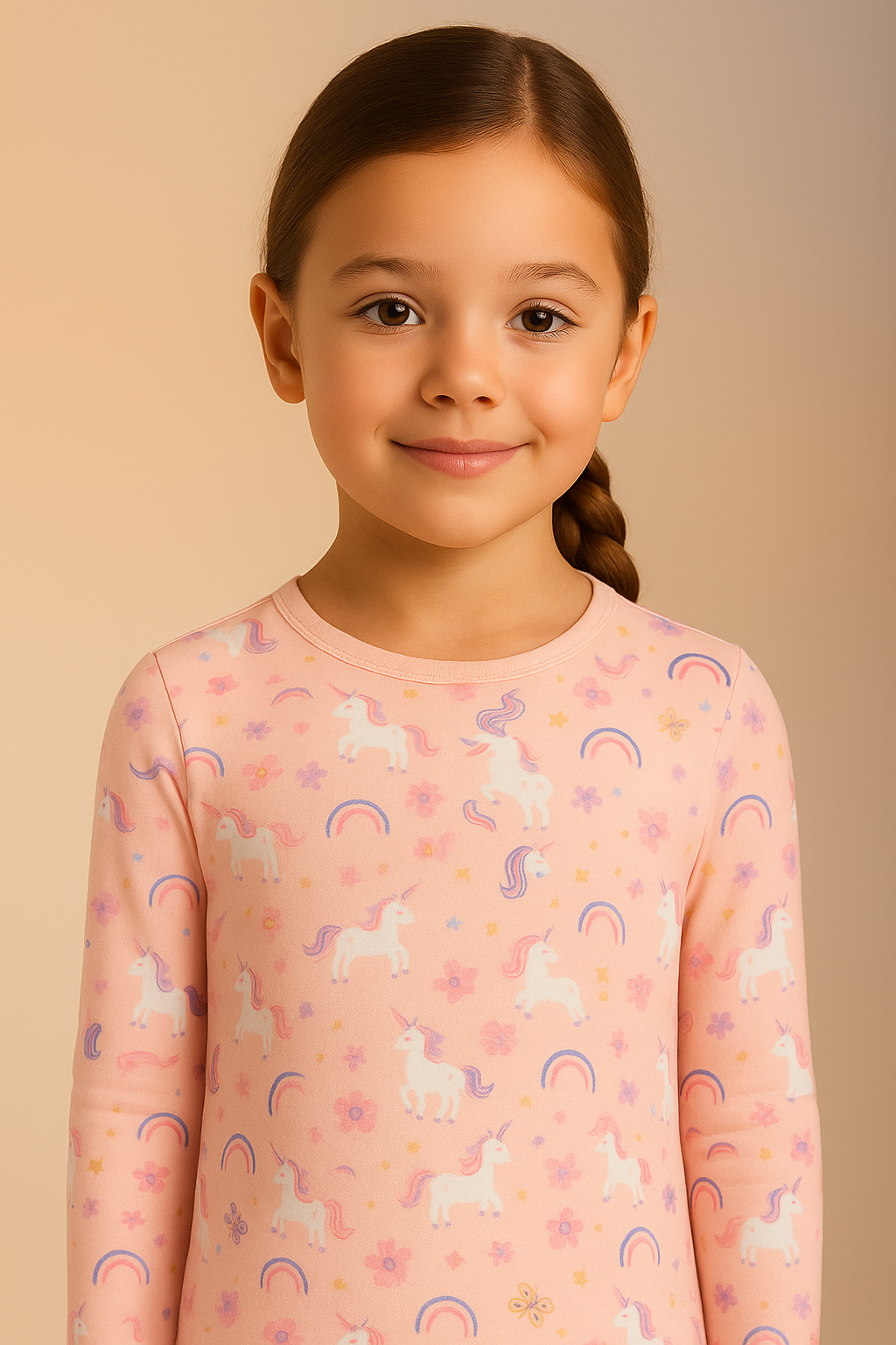 22512K2040 UNICORN KUTULU KIZ ÇOCUK PİJAMA TAKIM Pembe