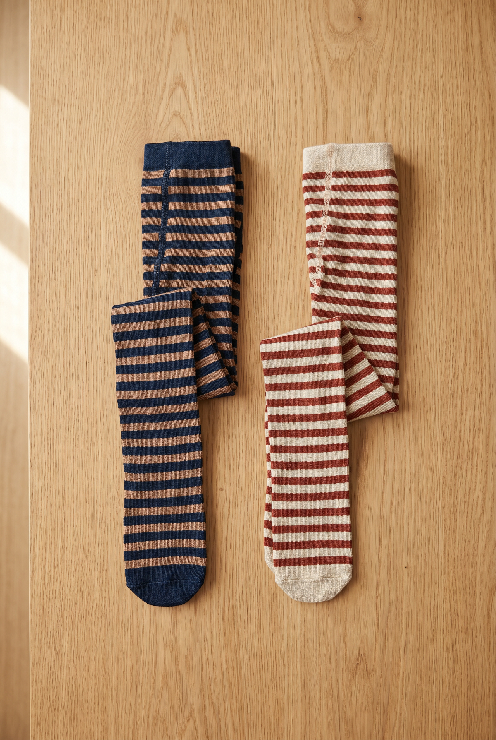 2Pck Strıped Baby Pantysocks Brown Mixed