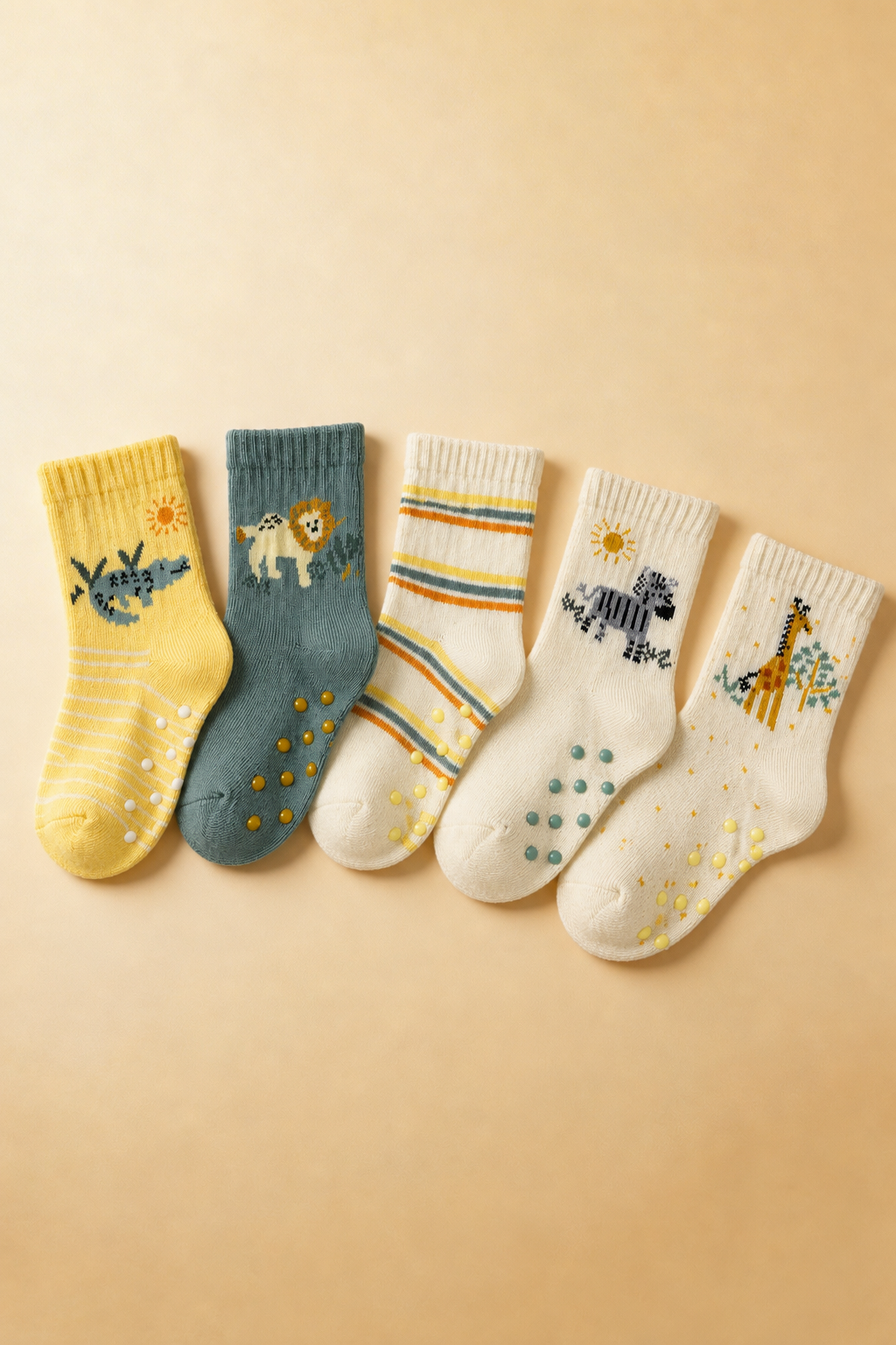 5Pck Anımal Patterned Baby Socks Socks Patterned