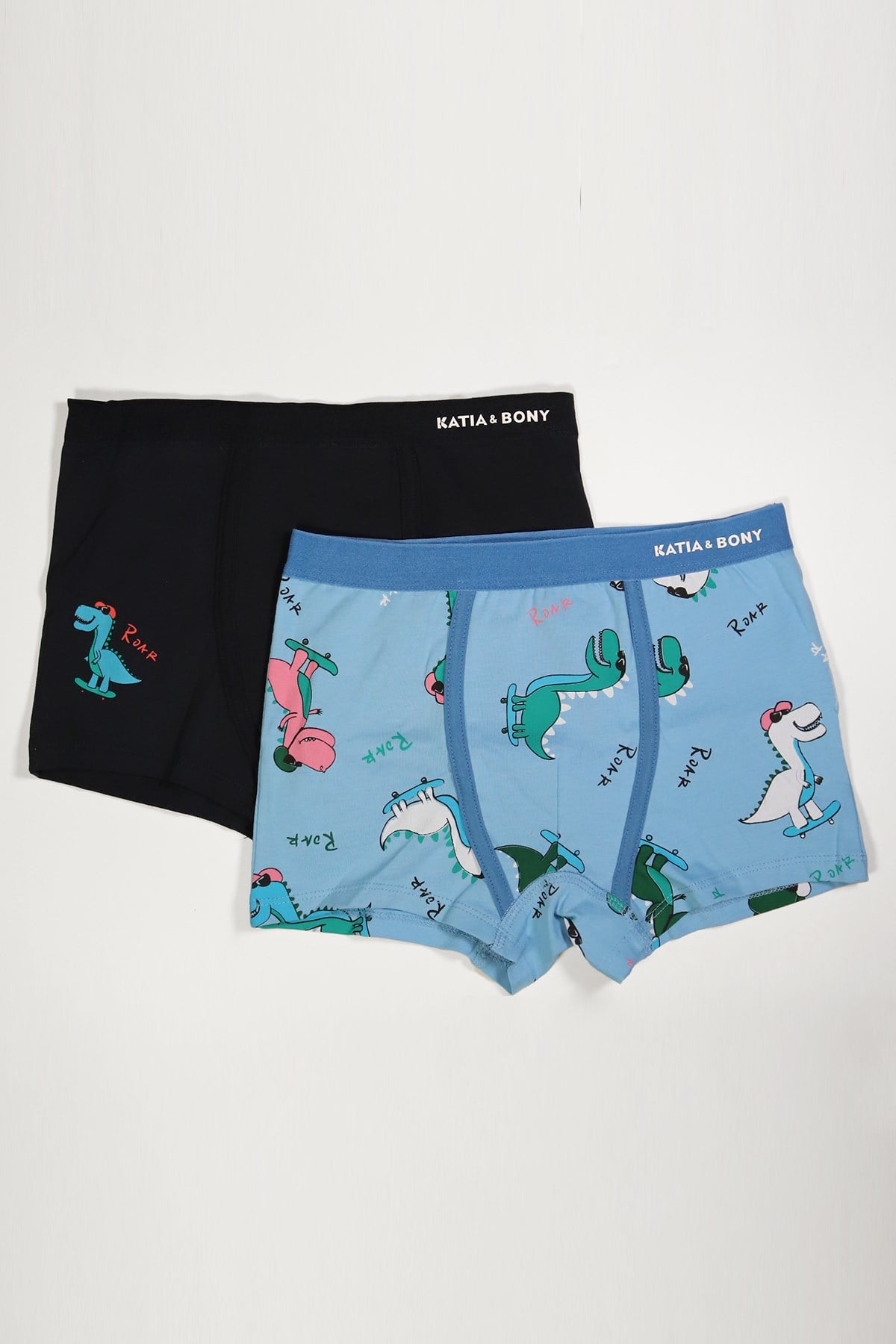2'li Paket Dino Erkek Çocuk Boxer Lacivert/MAVİ