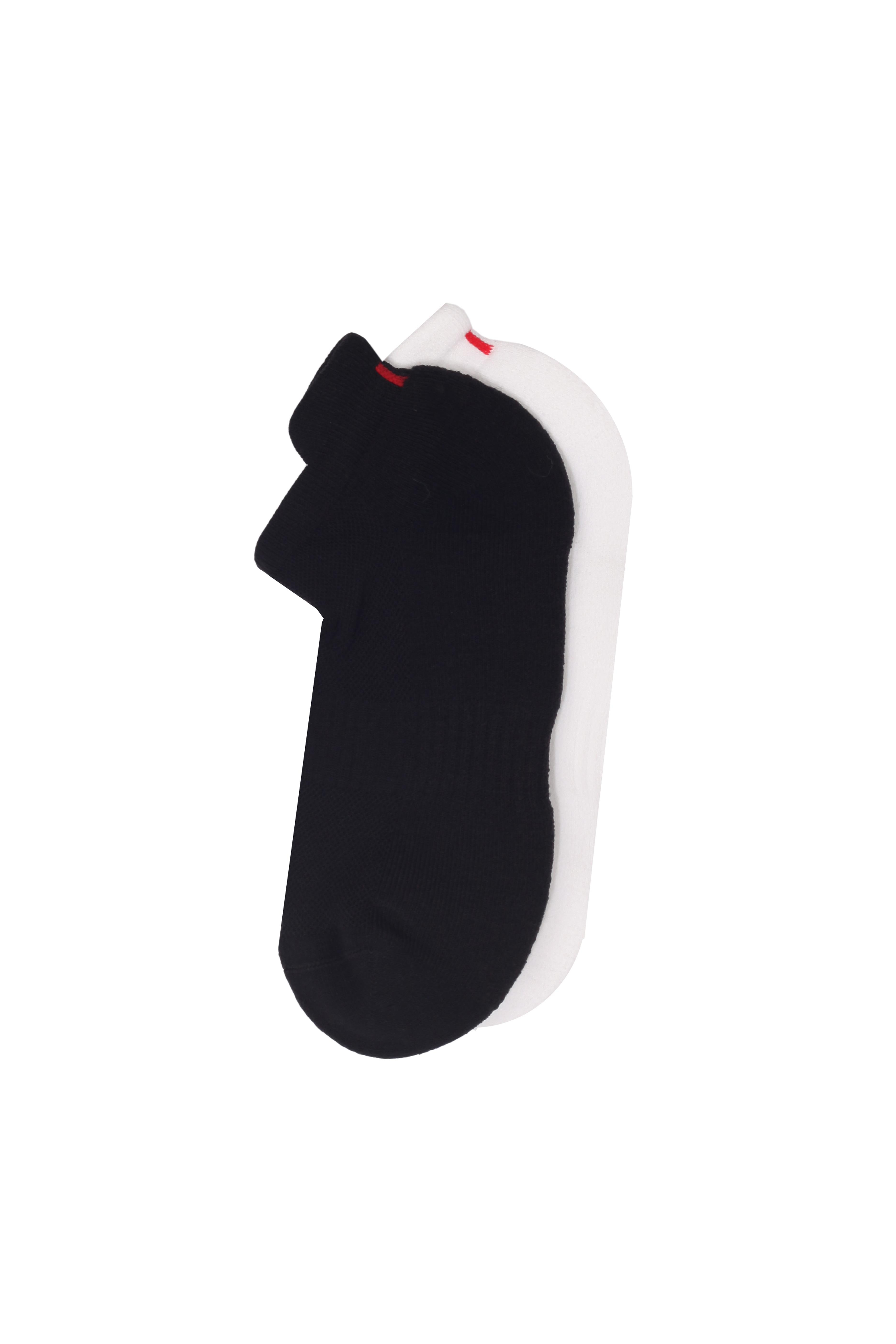 2'li Paket Erkek Golf Patik Çorap Siyah/Beyaz