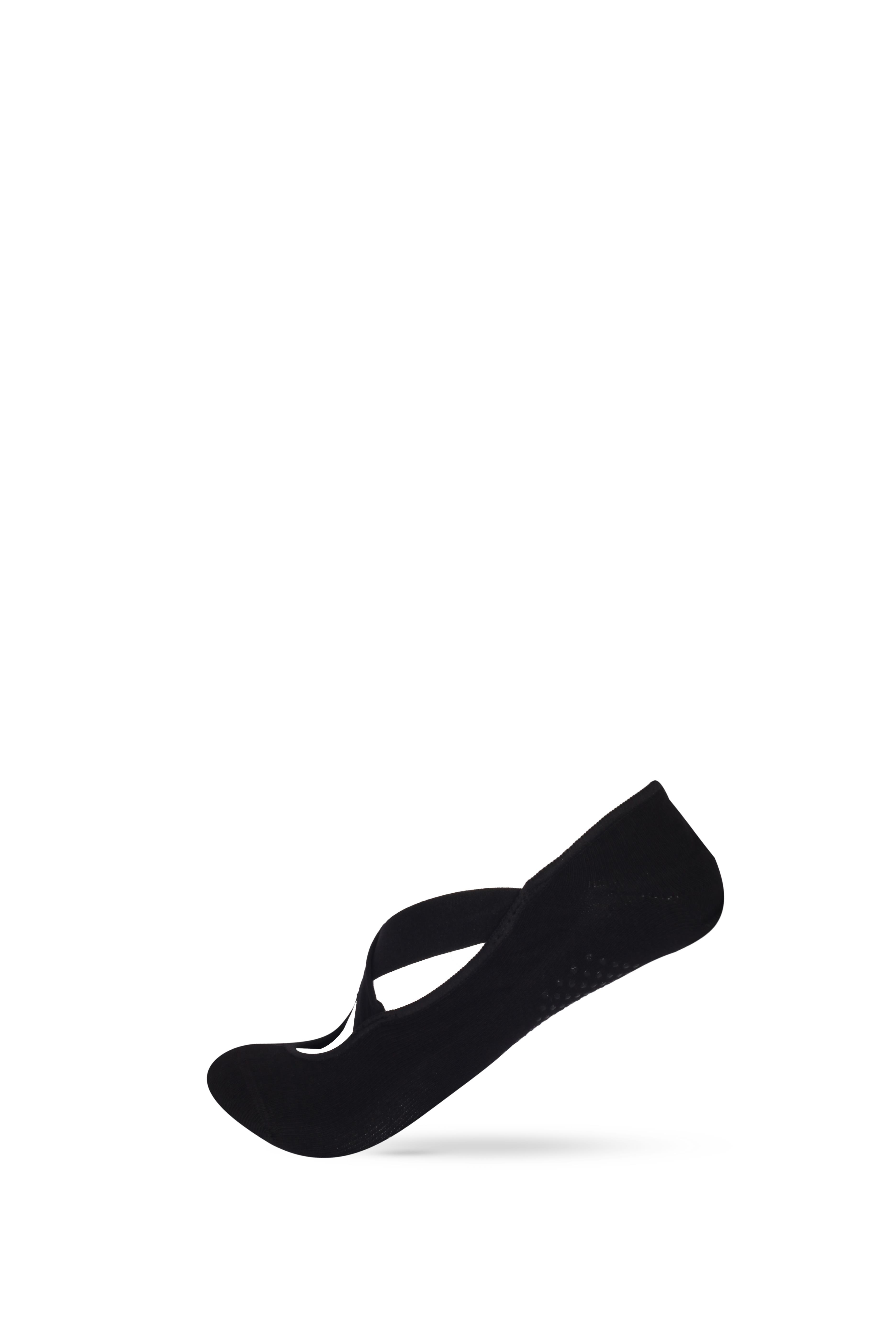 2'li Paket Kadın Asta Yoga/Pilates Çorap Siyah / Simli Siyah