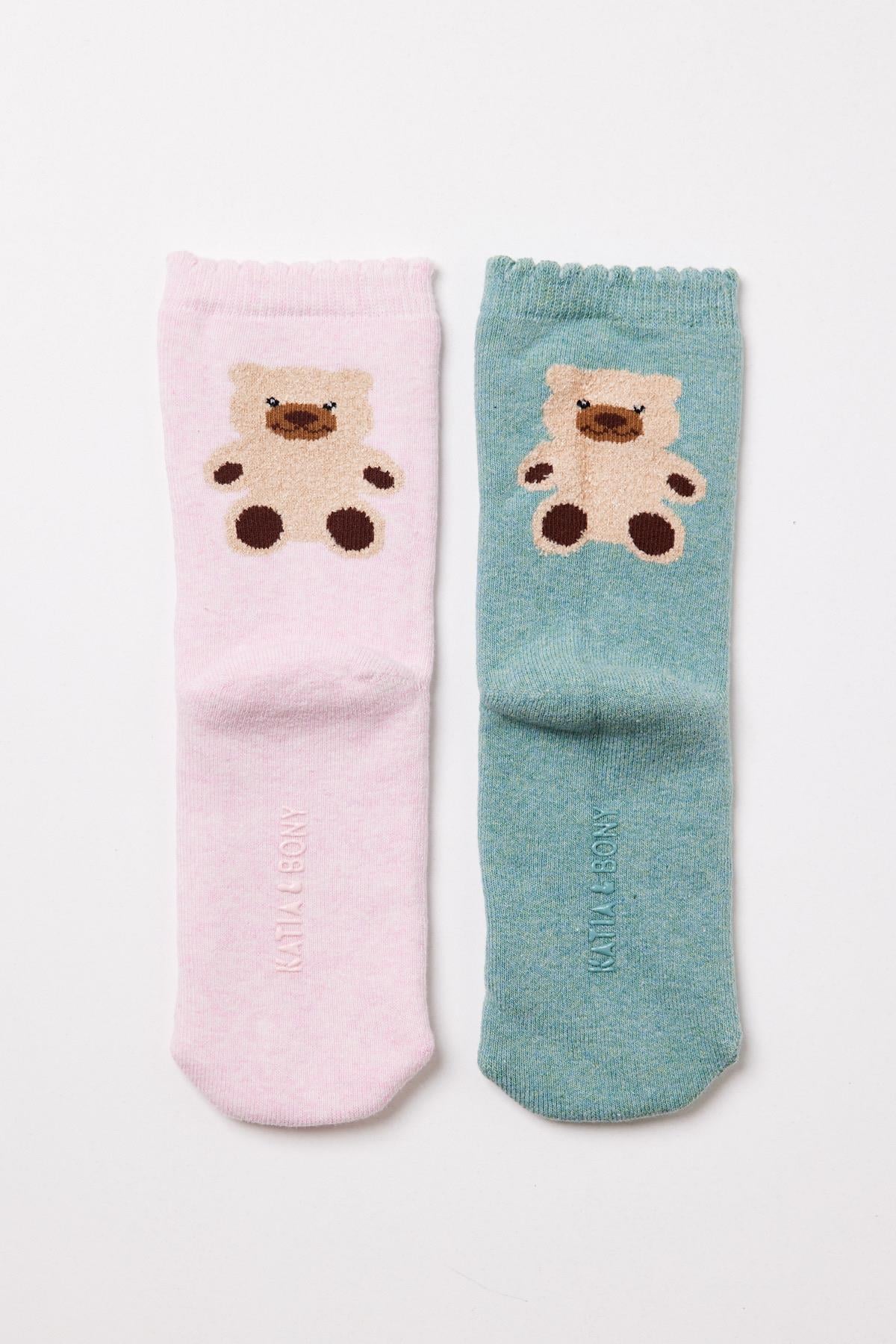 2'li Paket Teddy Bebek Havlu Soket Çorap