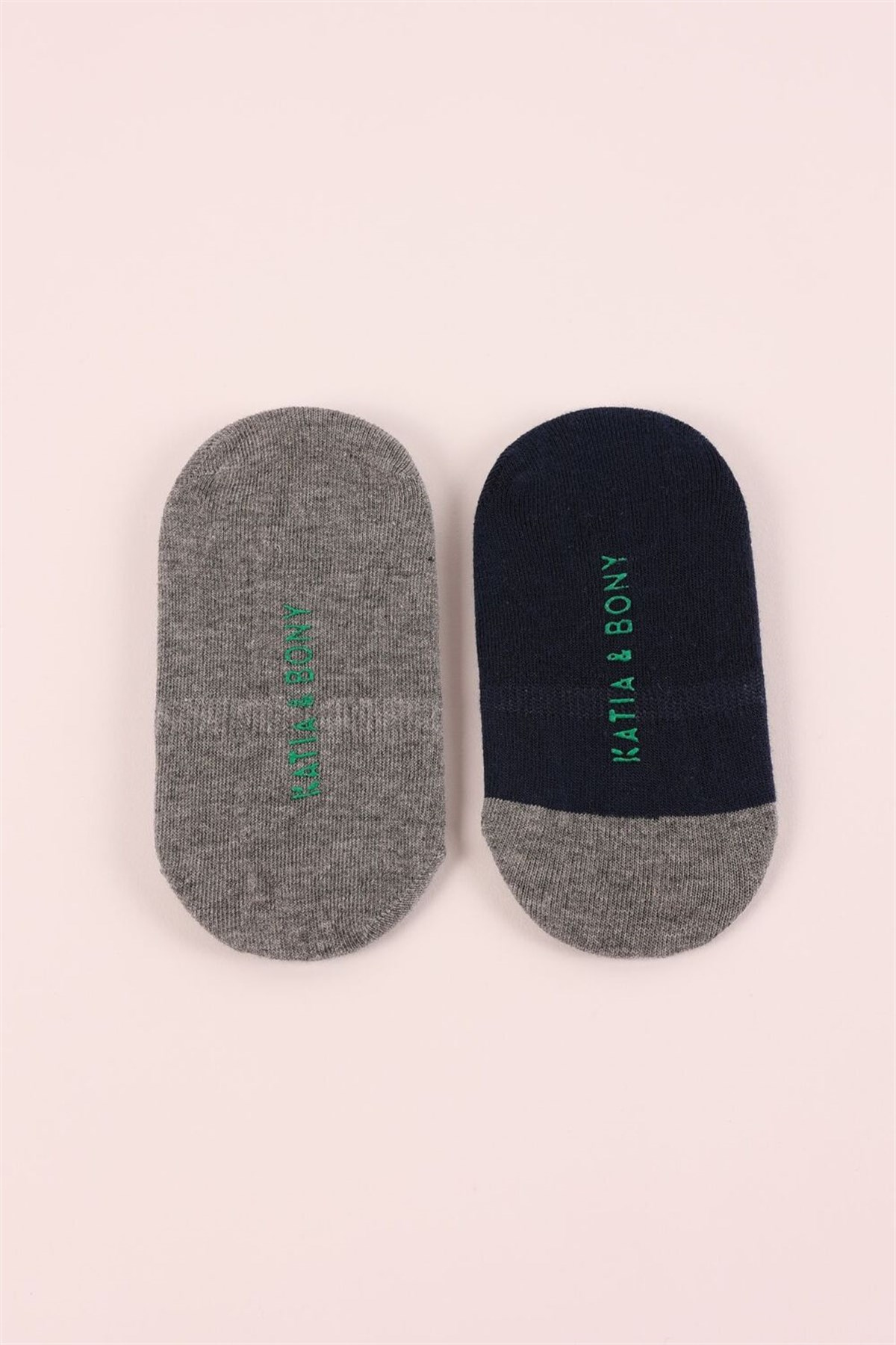 2PCK DINOSTONAUT BOYS INVISIBLE SOCKS-Gri-Melanj./Lacivert