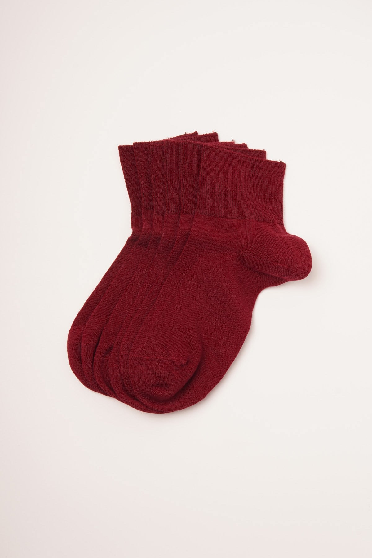 3 lü Paket Kadın Soket Çorap BURGUNDY