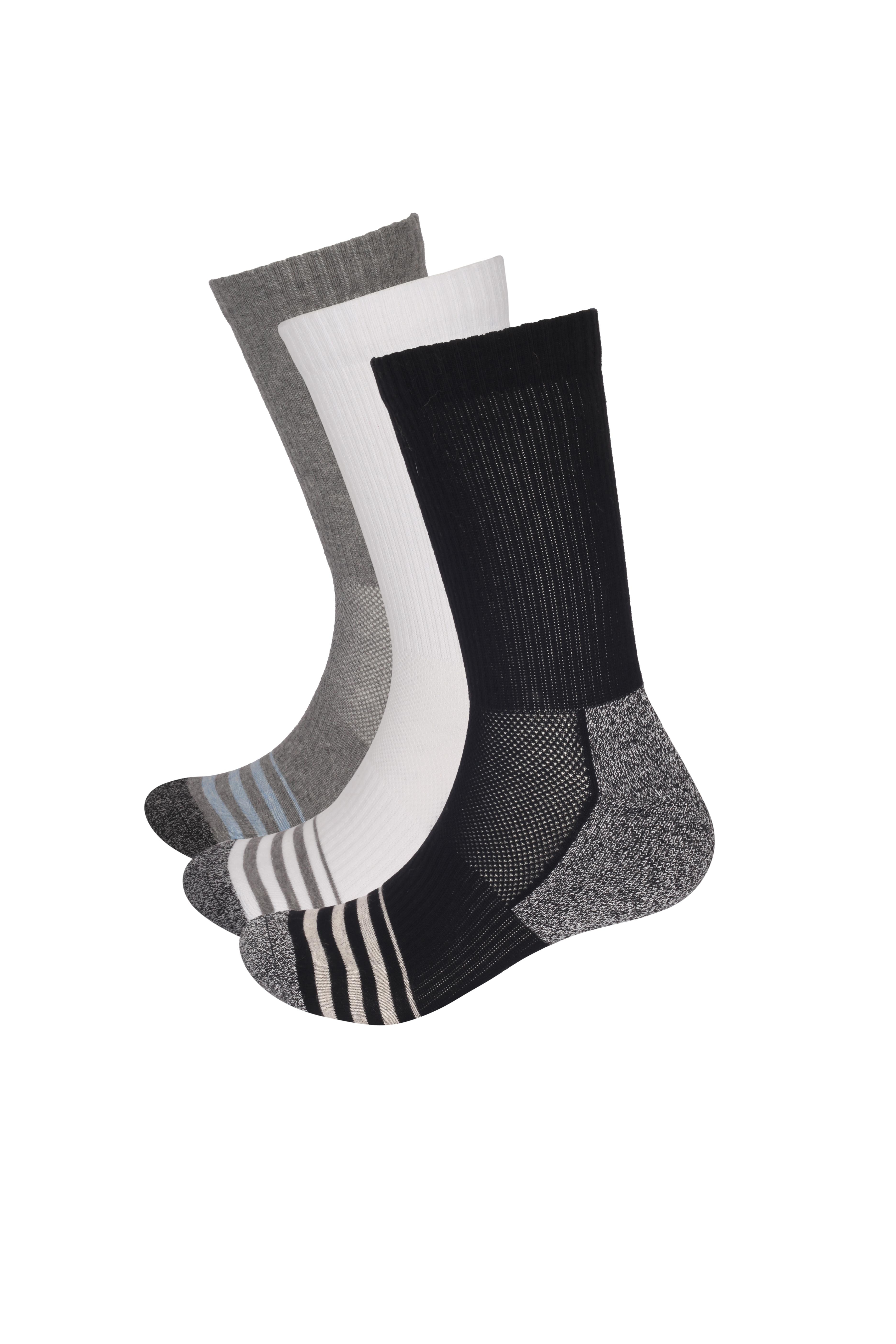 3 lü Paket Shaftless Golf Soket Çorap Siyah/Beyaz/Gri