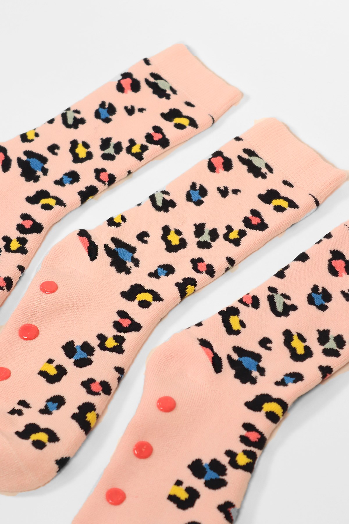 3 lü Paket Taban Altı Baskılı Çocuk Soket Çorap Pembe