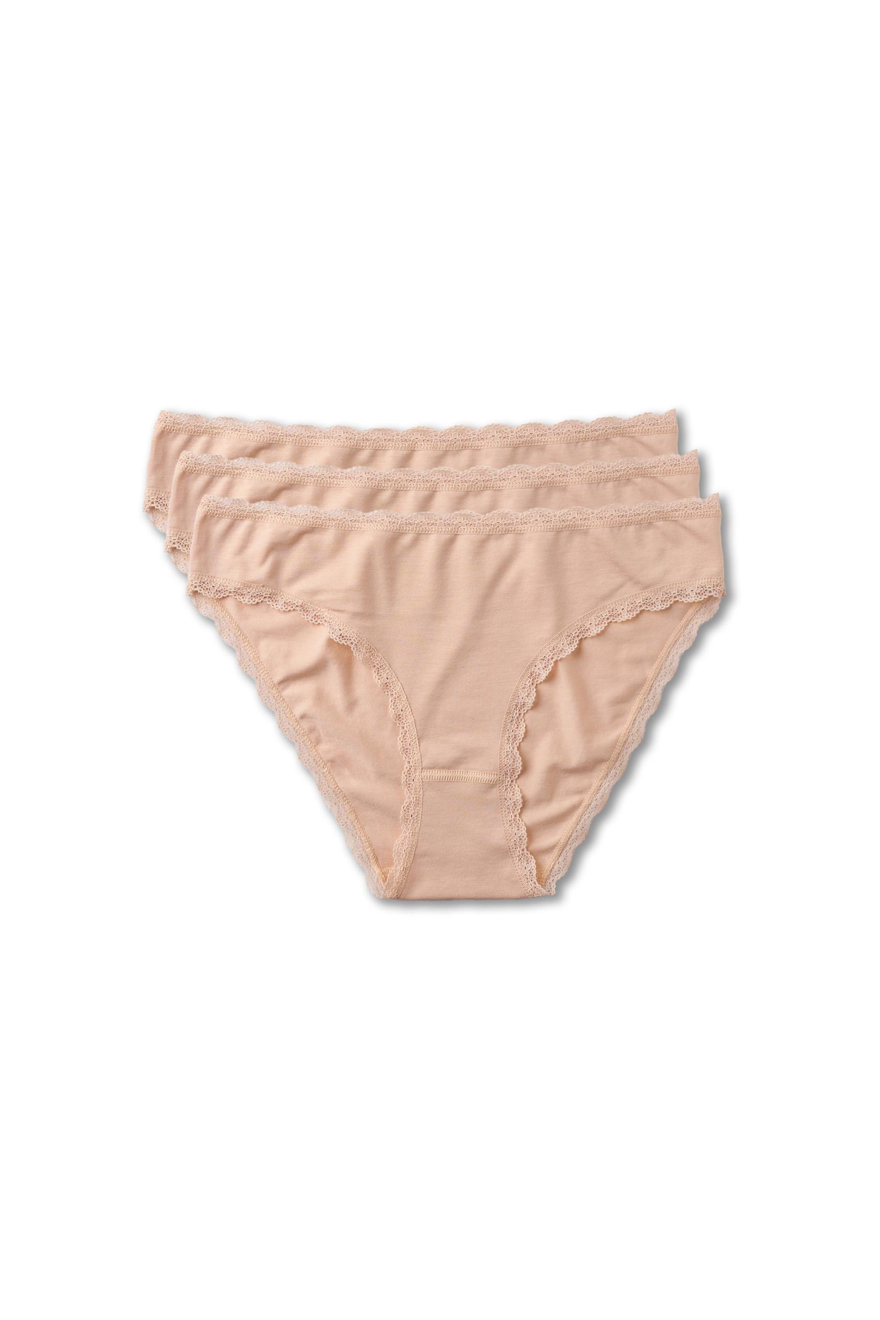 3'lü Basic ModalDantelli  Kadın Külot NUDE/NUDE/NUDE