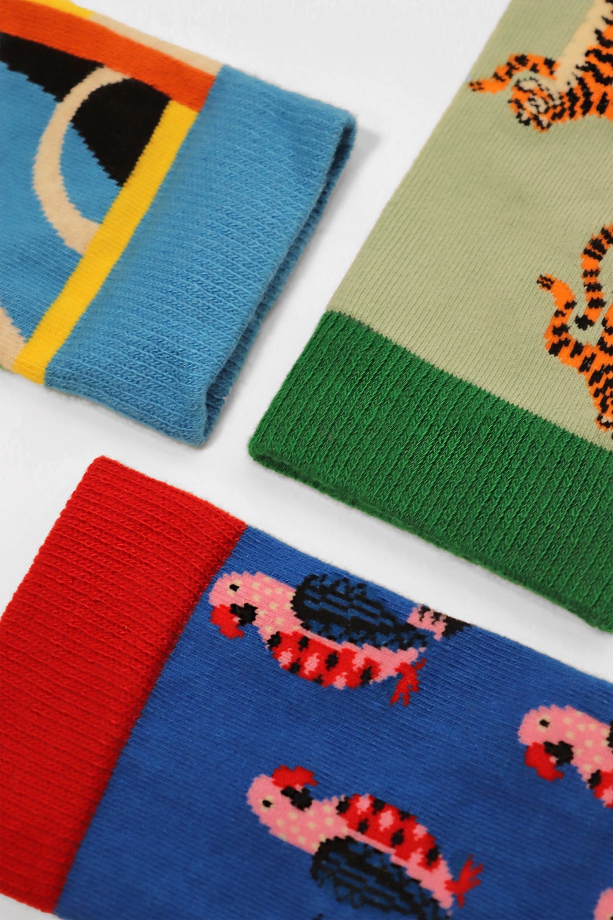 3'lü Paket Art Jungle Box Unisex Soket Çorap Desenli