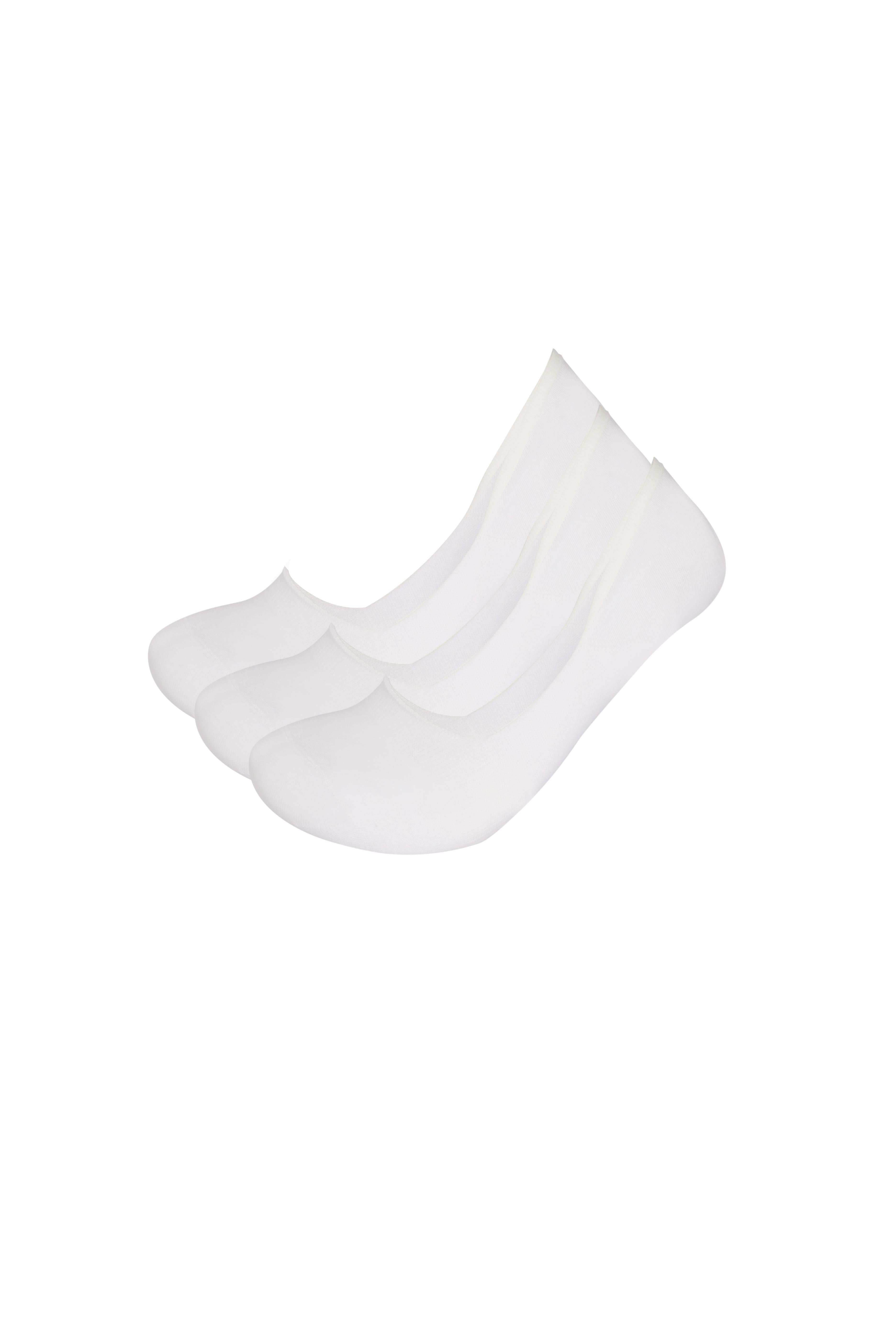 3'lü Paket Basic Erkek Görünmez Çorap Beyaz/Beyaz/Beyaz