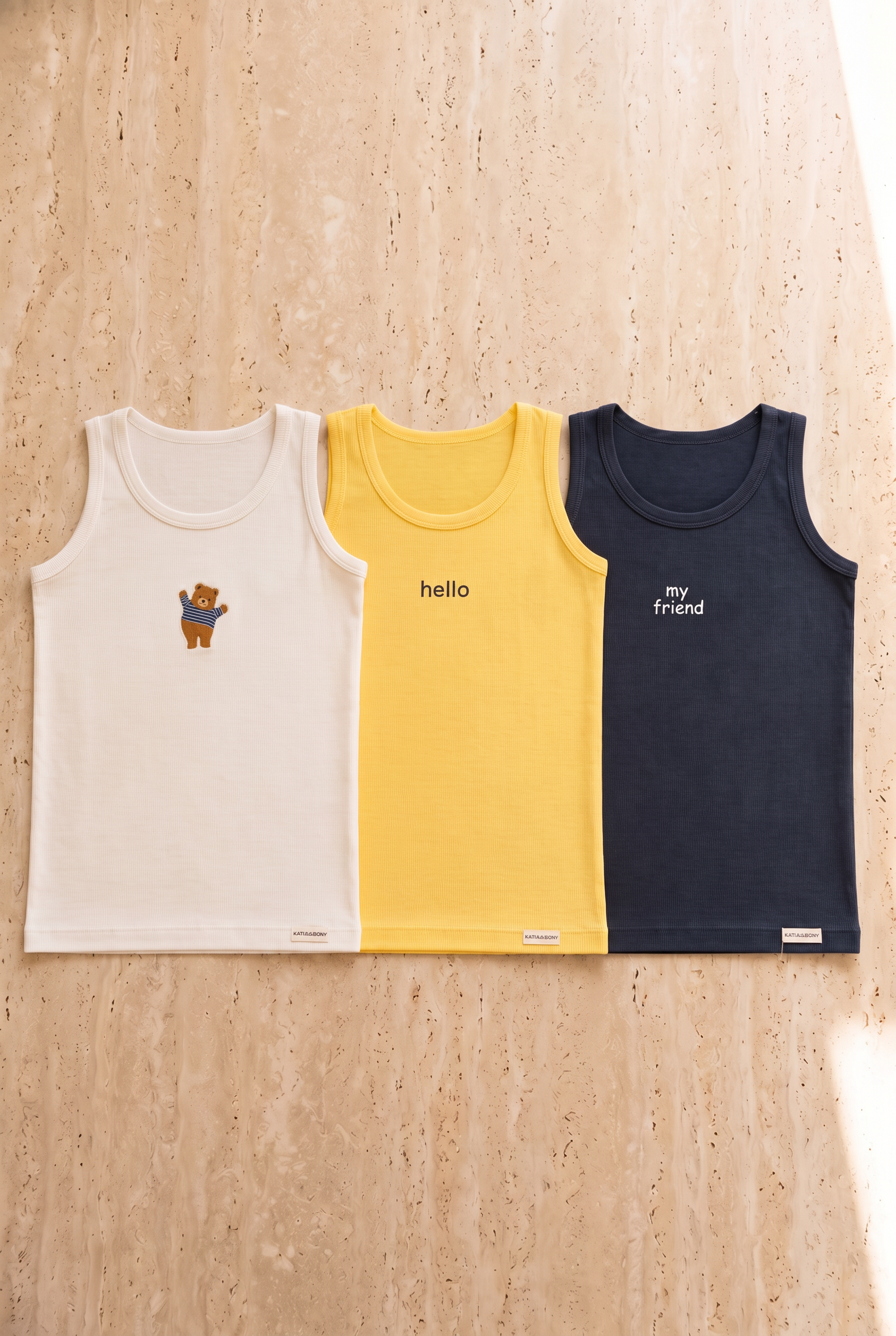 3'lü Paket Çocuk Teddy Baskılı Kutulu Atlet