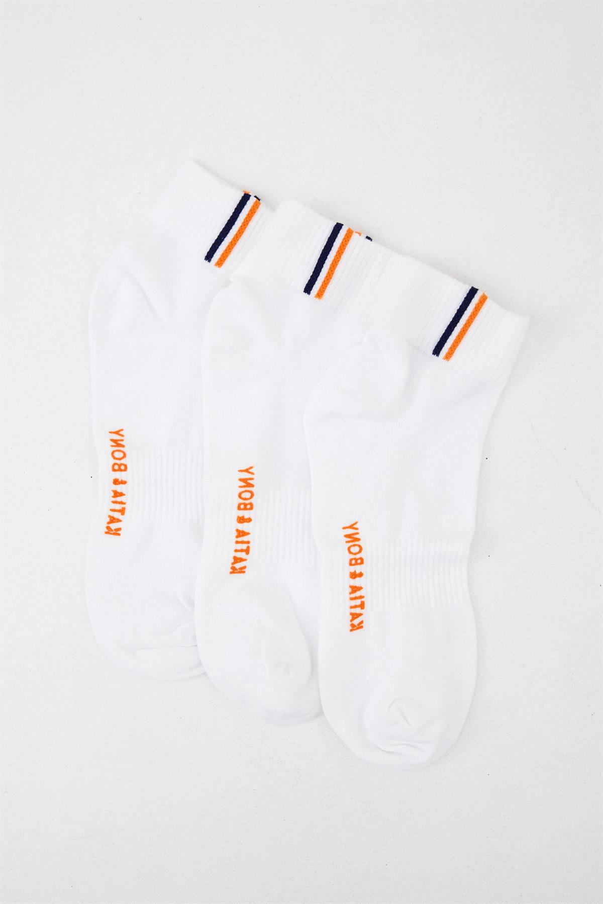 3'lü Paket Golf Unisex Step Çorap Beyaz/Beyaz/Beyaz