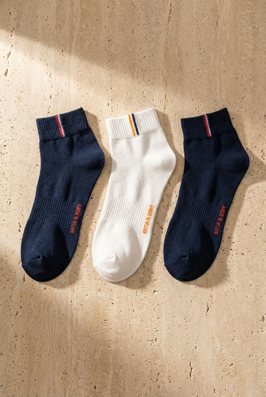 3'lü Paket Golf Unisex Step Çorap Navy/Navy/White