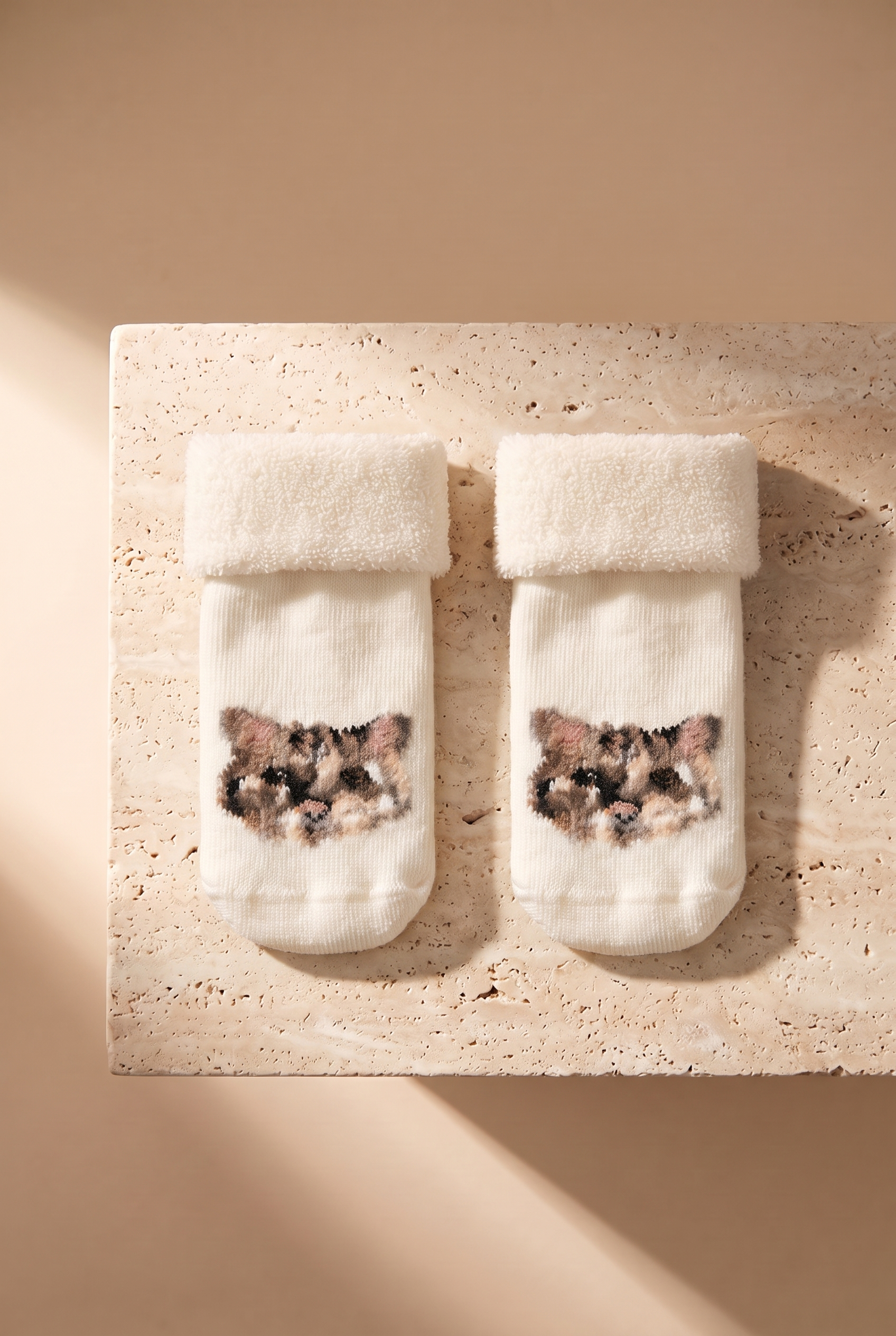 3Pck Anımal Pattern Towel Baby Socks Socks Patterned