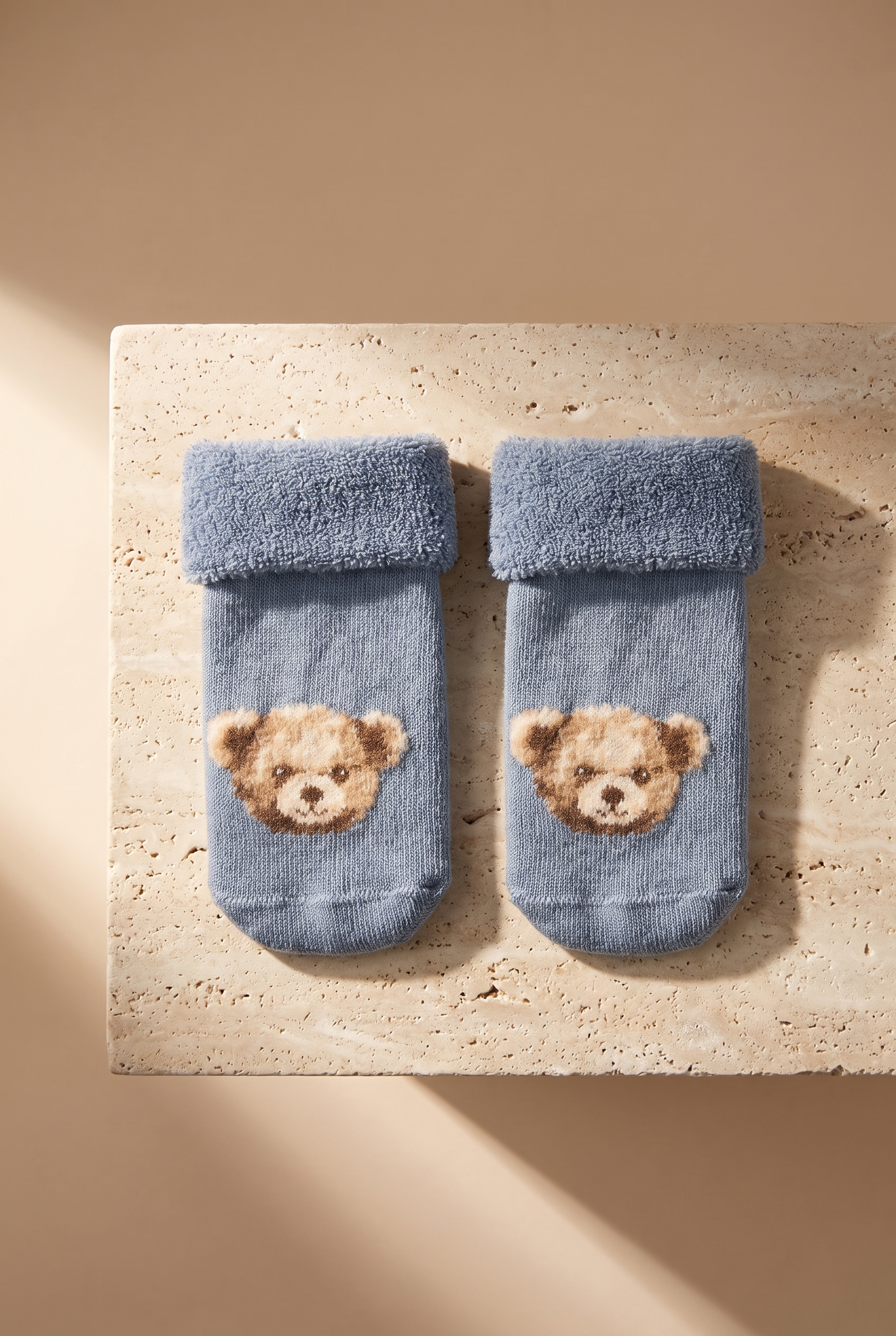 3Pck Anımal Pattern Towel Baby Socks Socks Patterned