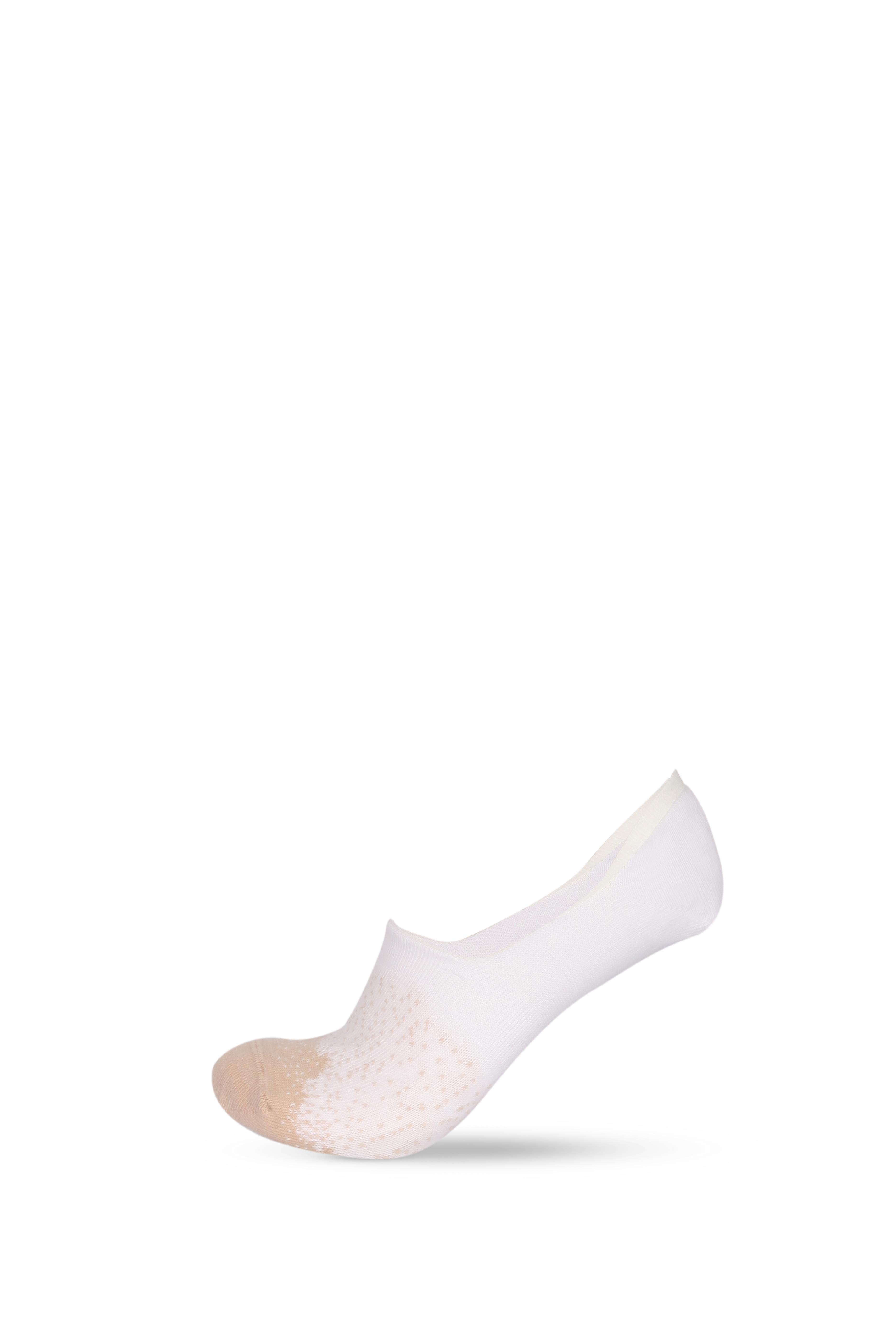 3'lü Paket Kadın Önü Renkli Nokta Detaylı Babet Çorap