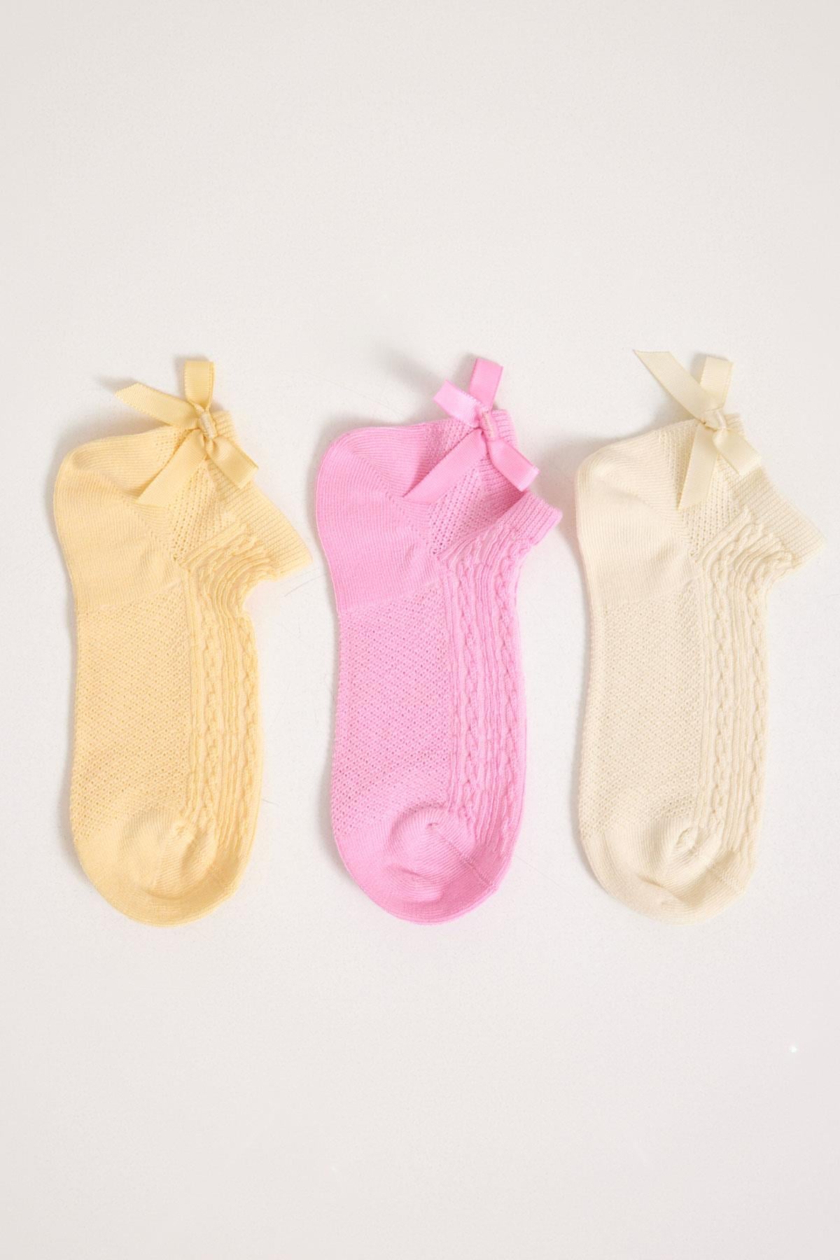 3'lü Paket Sunshine Kız Çocuk Step Çorap