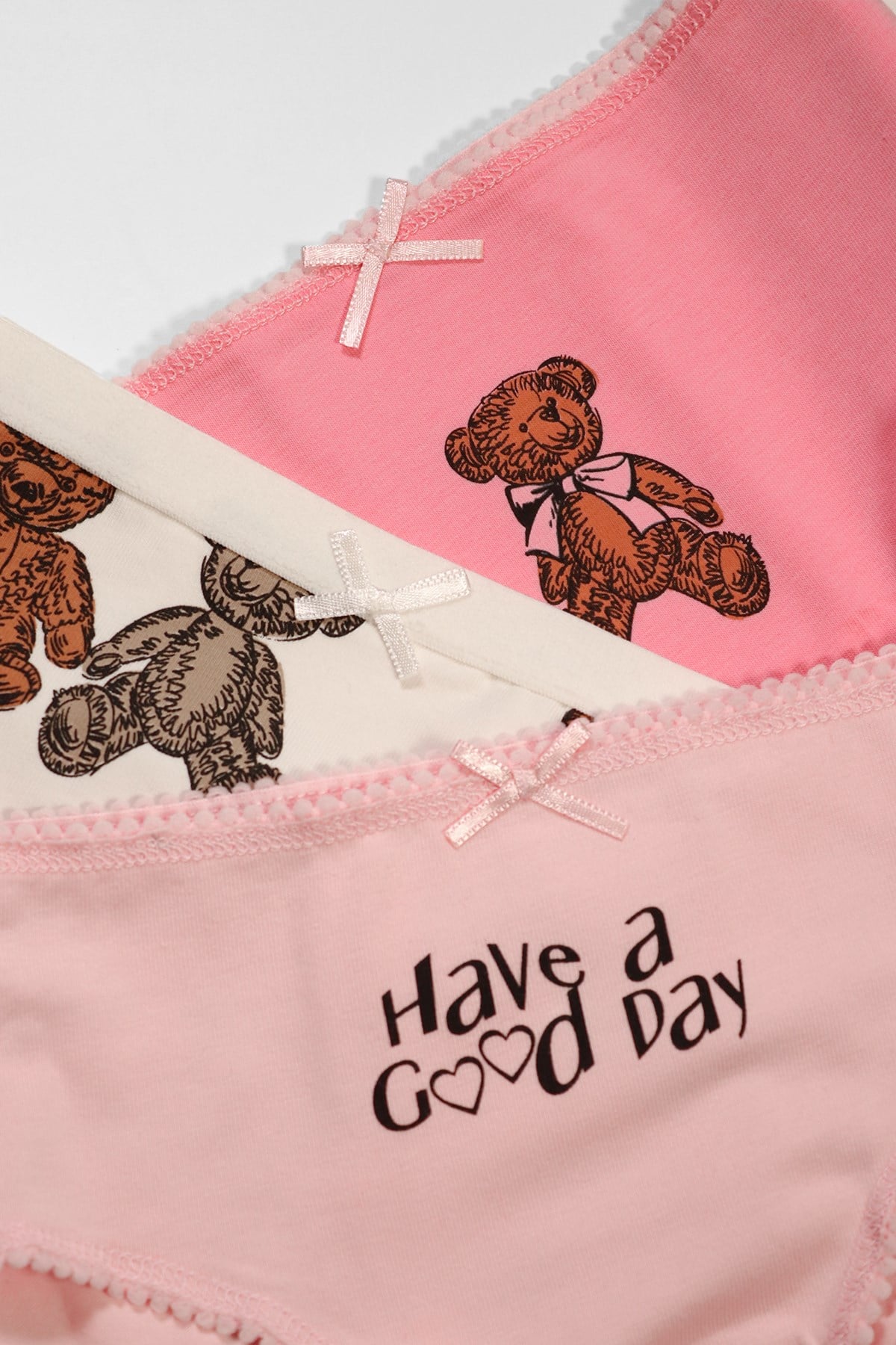 3'lü Paket Teddy Kız Çocuk Slip