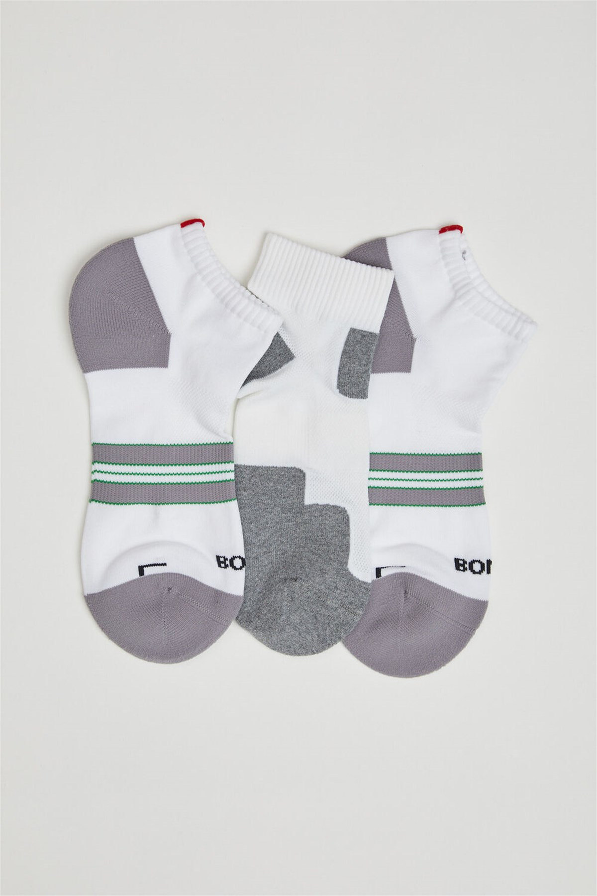 3'lü Paket Unisex Spor Step Çorap-Beyaz