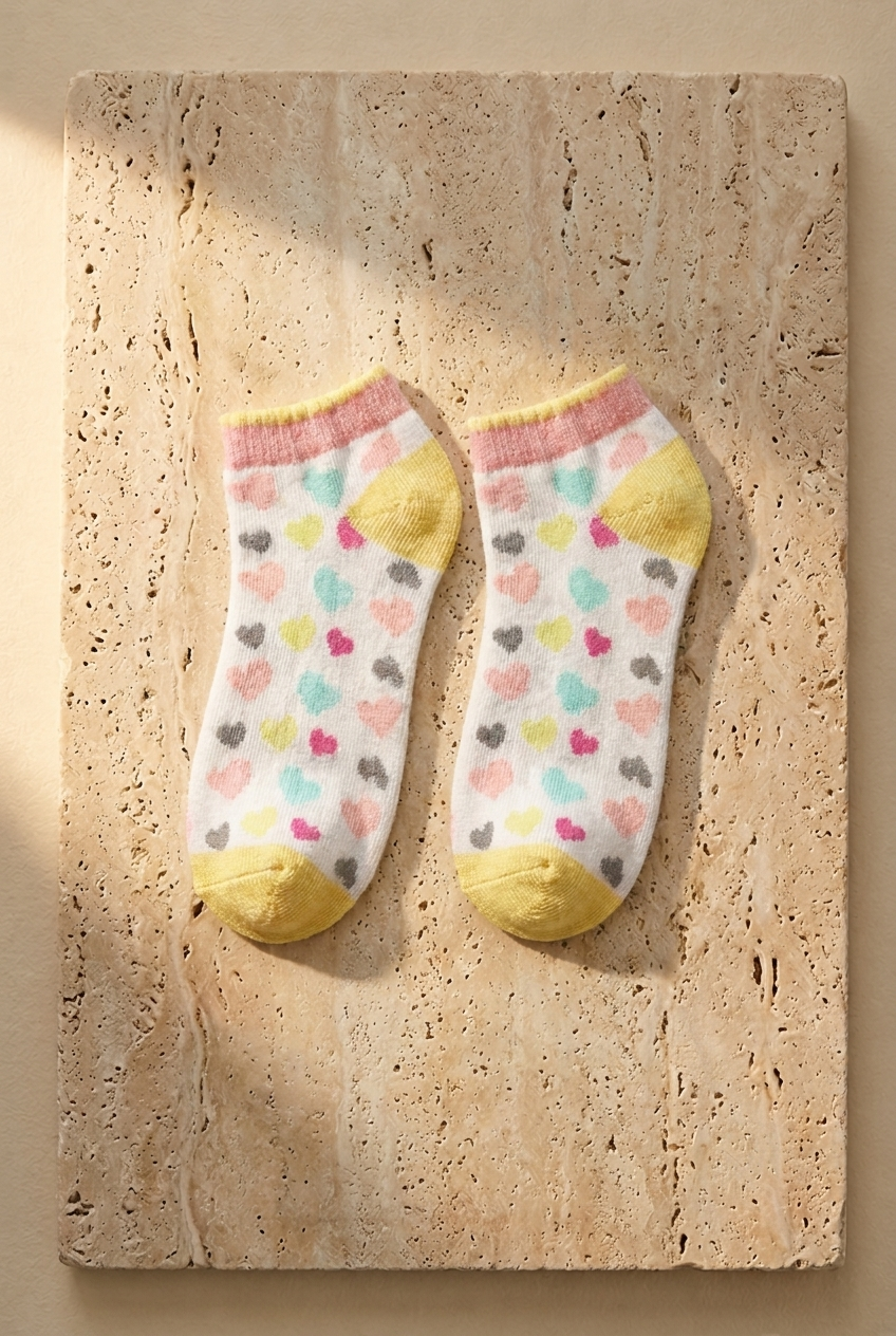 4 lü Paket Lazy Koala Kız Kids Step Çorap Patterned