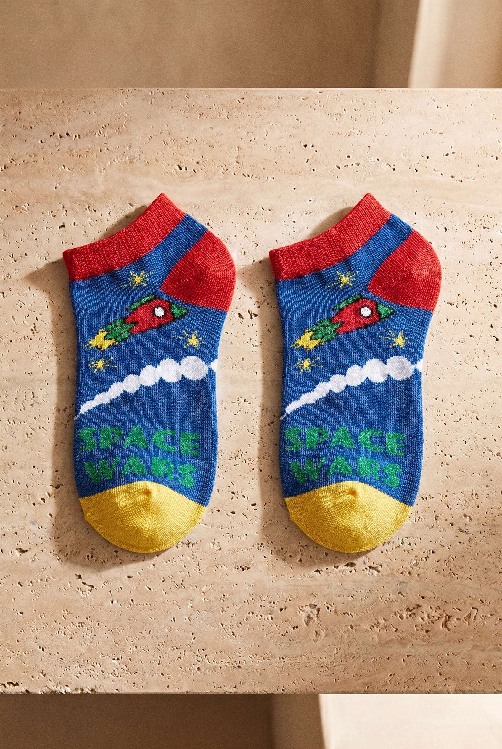 4 lü Paket Space Erkek Çocuk Patik Çorap Desenli