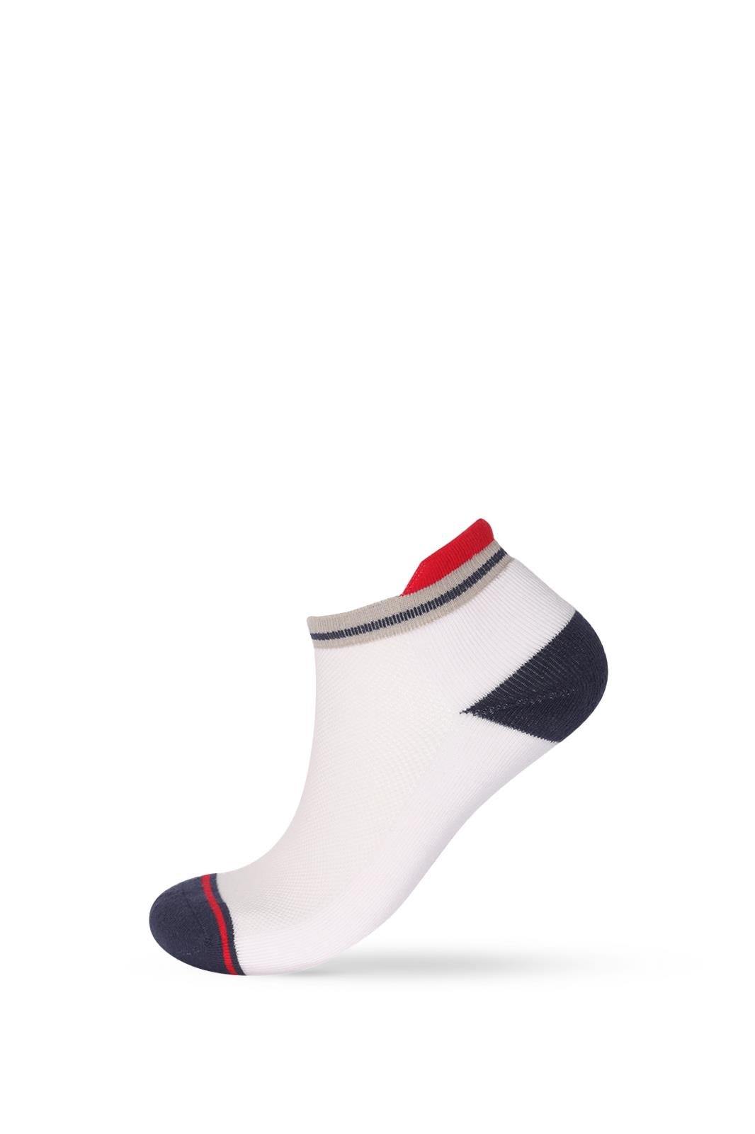 4'lü Pamuklu  Erkek Step Çorap Desenli