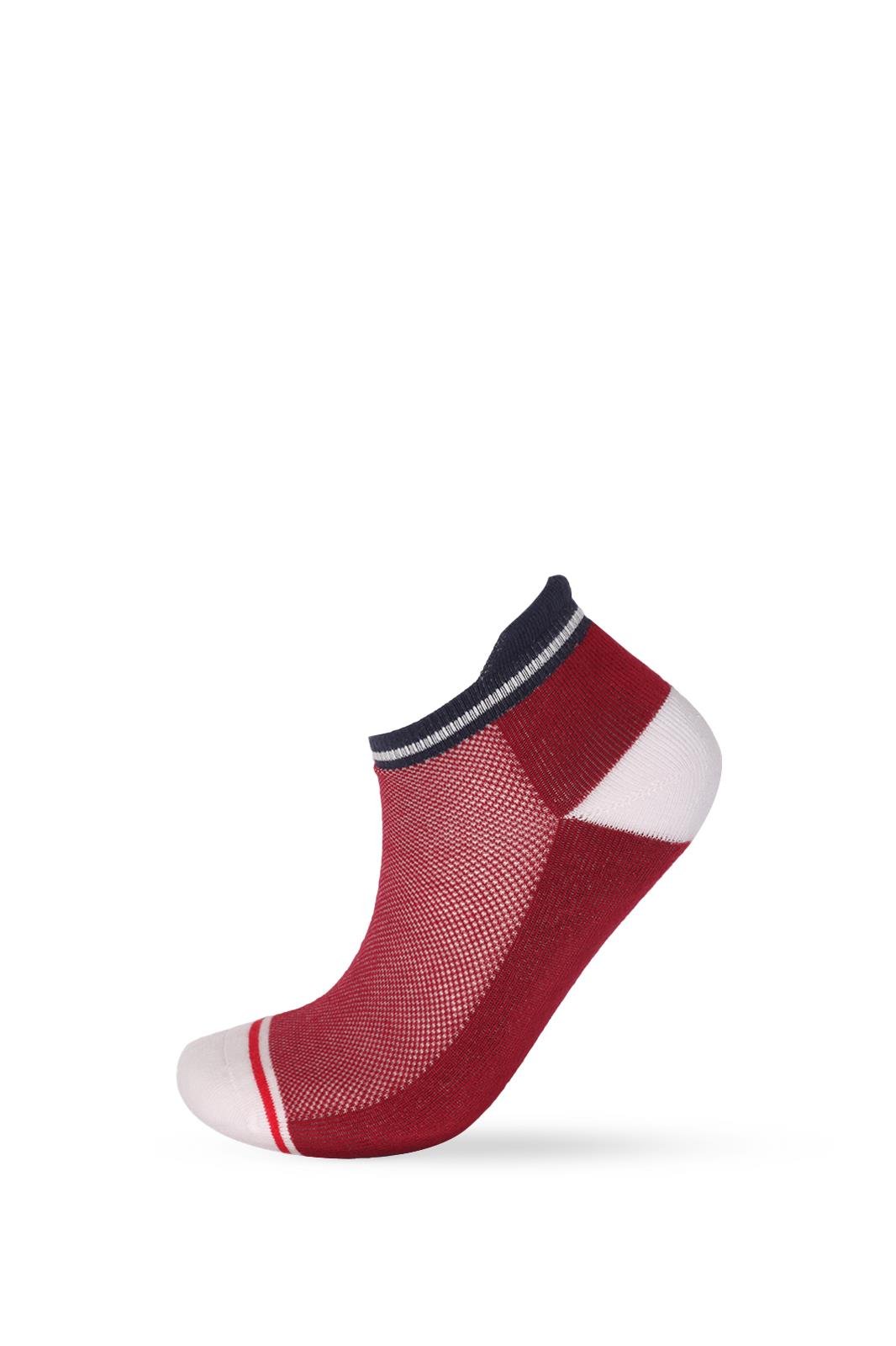 4'lü Pamuklu  Erkek Step Çorap Desenli