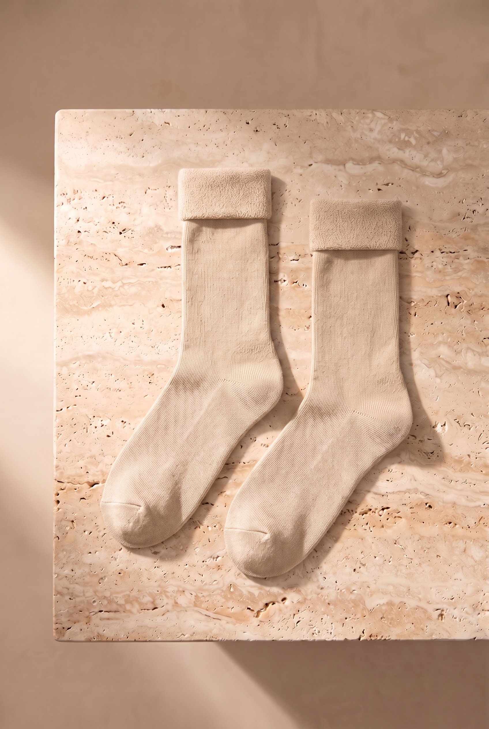 5 li Paket Kadın Soket Çorap Ekru