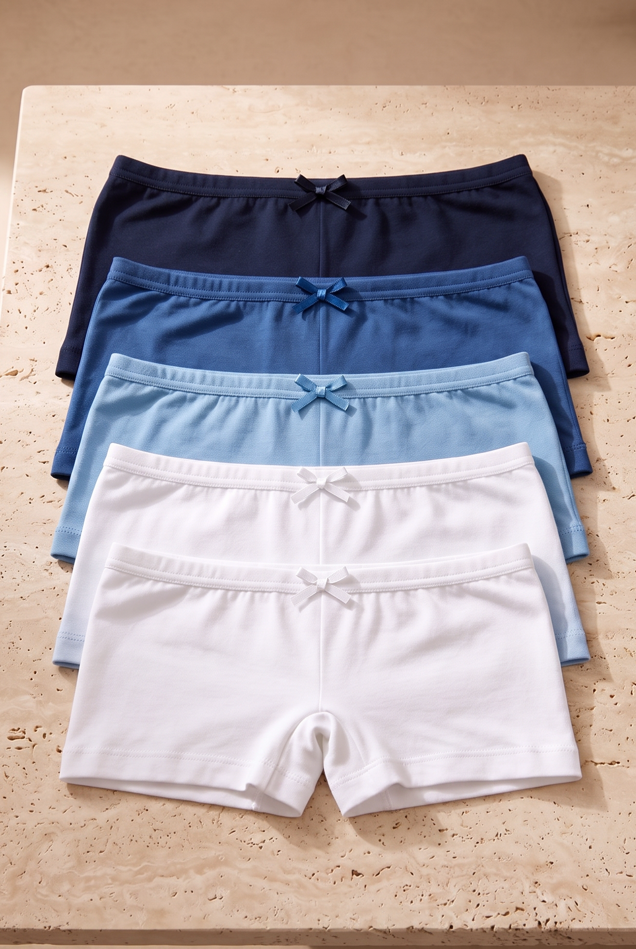 5'li Paket Basic Kız Çocuk Boxer Çok Renkli