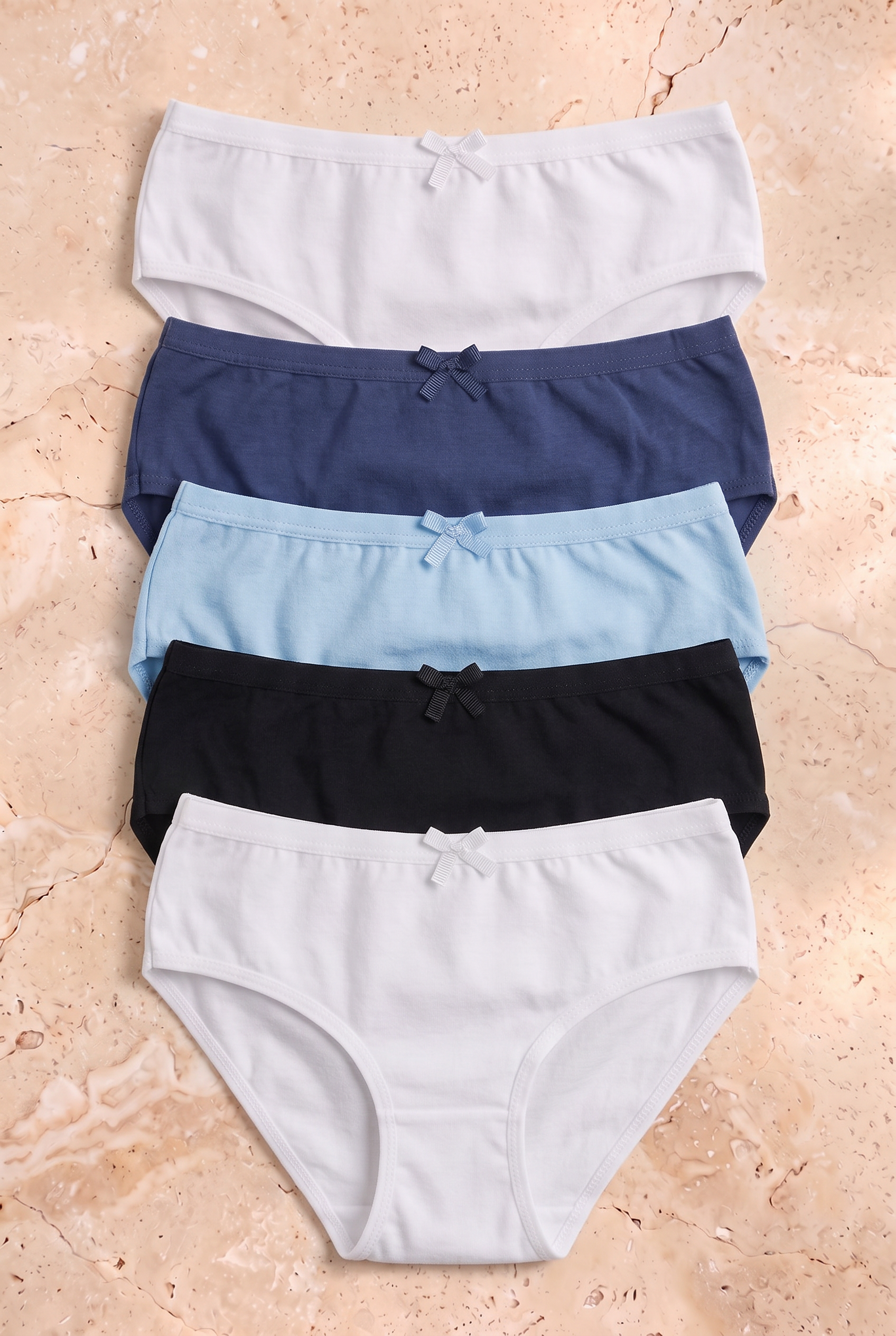5'li Paket Basic Kız Çocuk Slip Çok Renkli