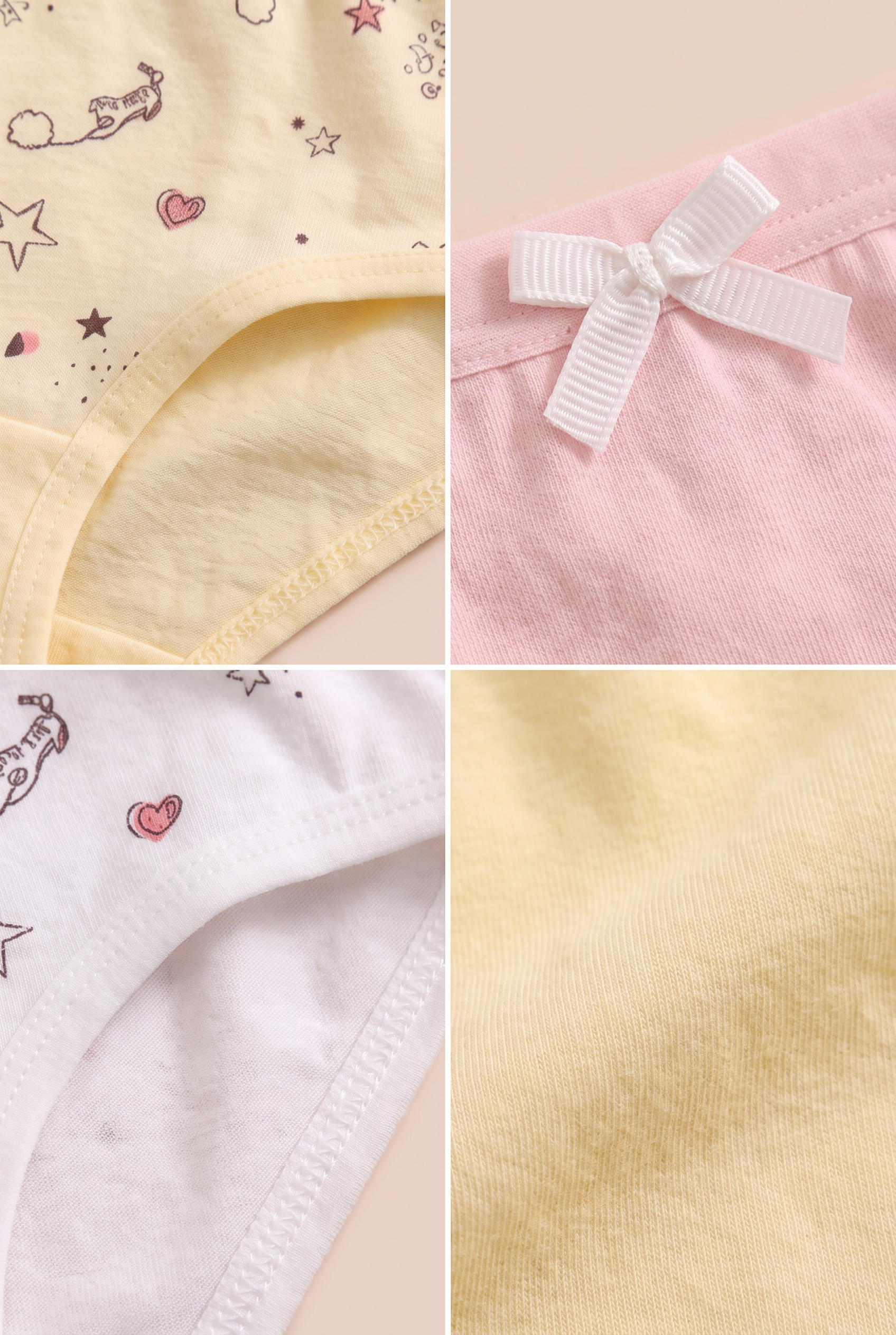 5'li Paket Desenli Kız Çocuk Slip Çok Renkli