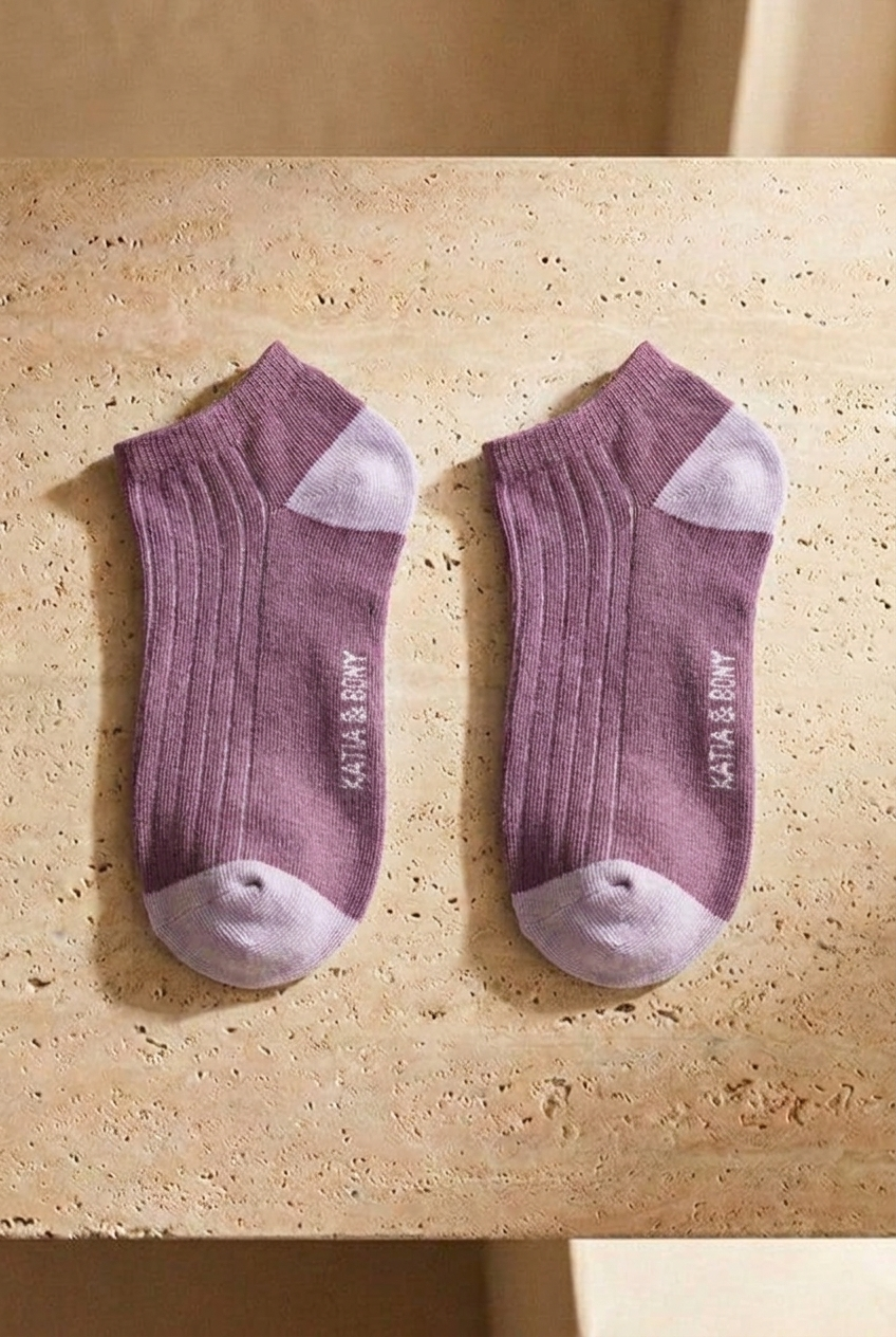 Pack Of 5 Women's Step Socks Lilac