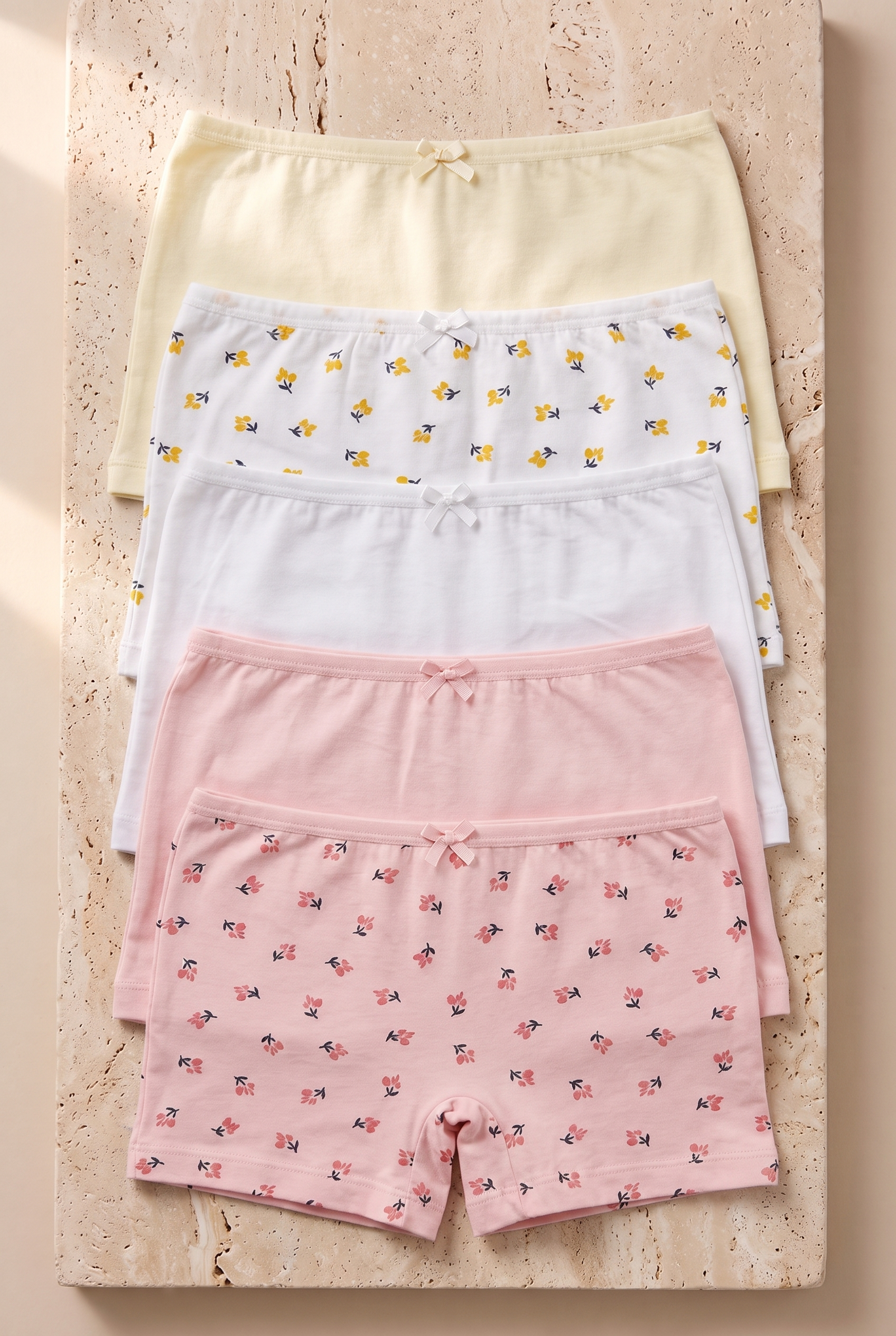 5'li Paket Kız Çocuk Boxer Çok Renkli