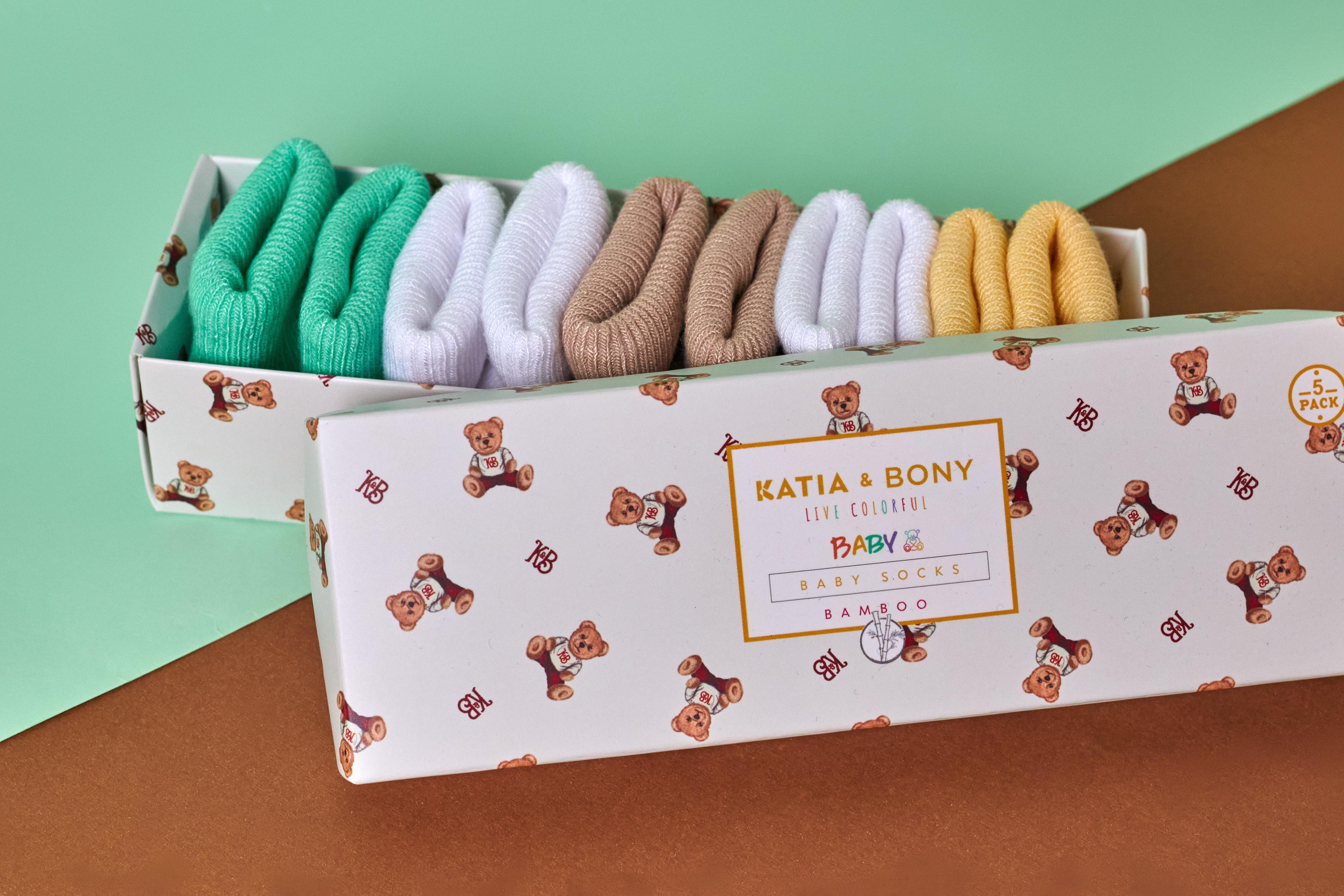 5'li Paket Yenidoğan Bamboo Bebek Çorap Renkli