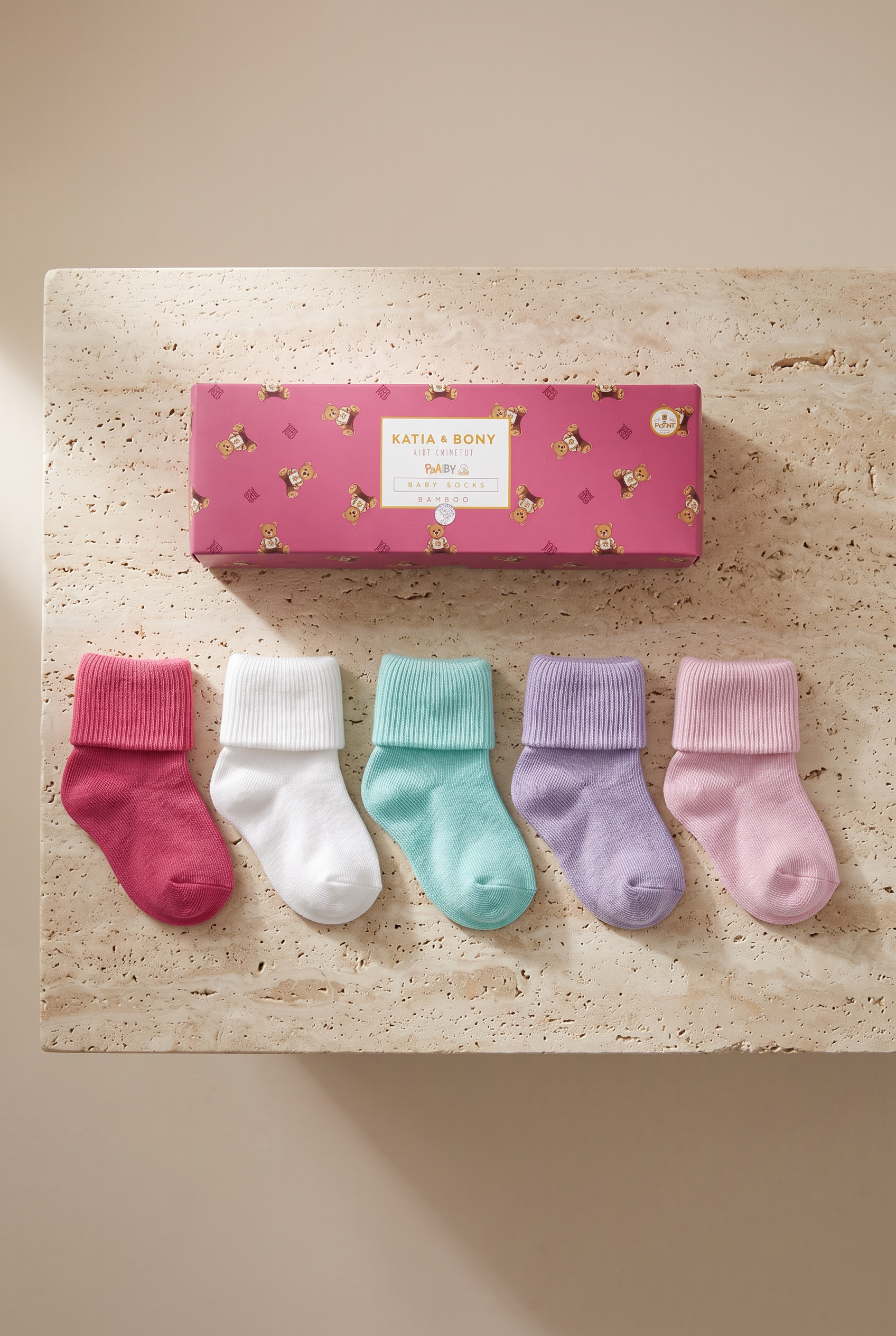 5-Pack Newborn Bamboo Baby Socks Colorful