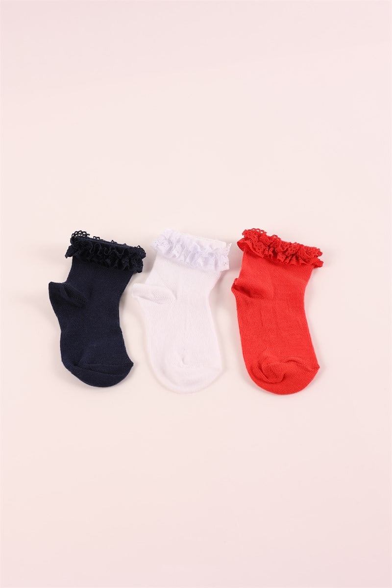 6 lı Paket Kız Çocuk Step Çorap