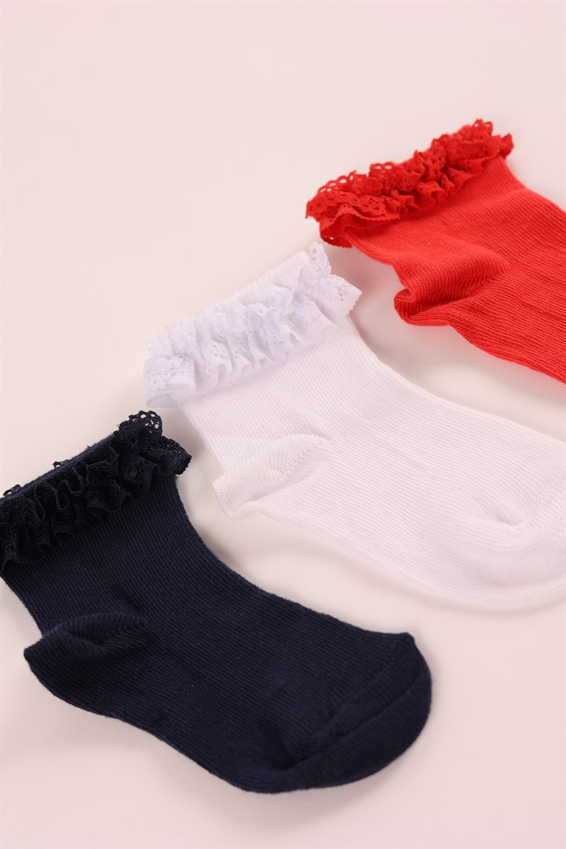 6 lı Paket Kız Çocuk Step Çorap