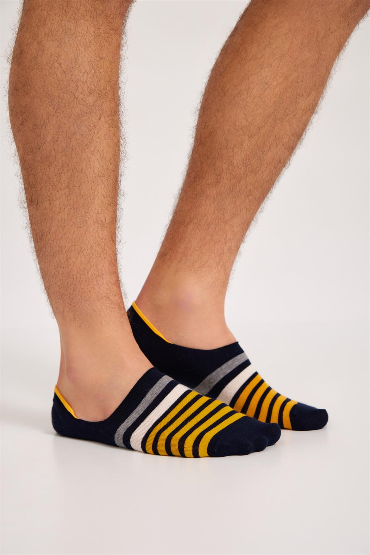 6'lı Paket Stripe Erkek Görünmez Çorap Desenli