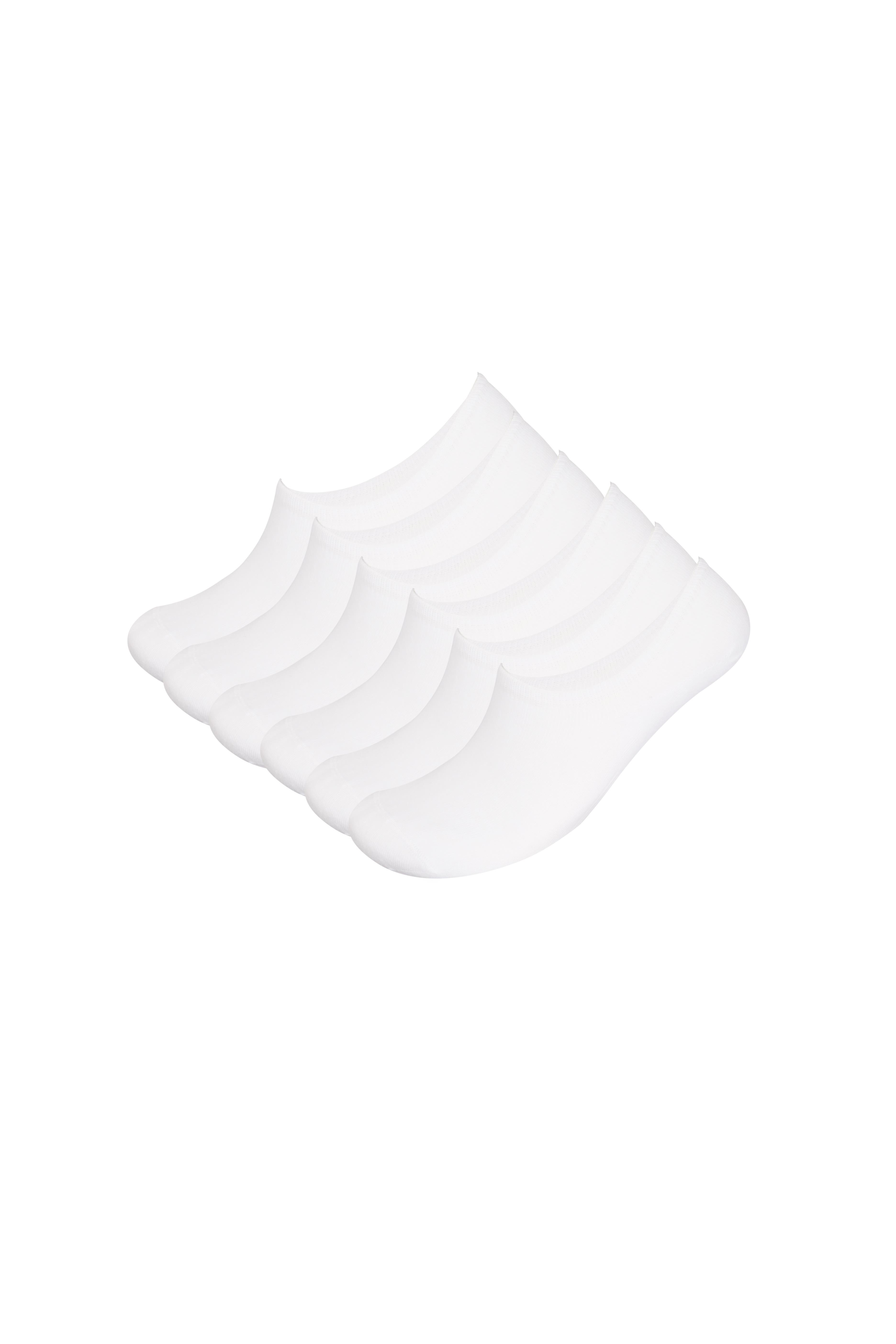 7'li Paket Kadın Sneakers Patik Çorap Beyaz