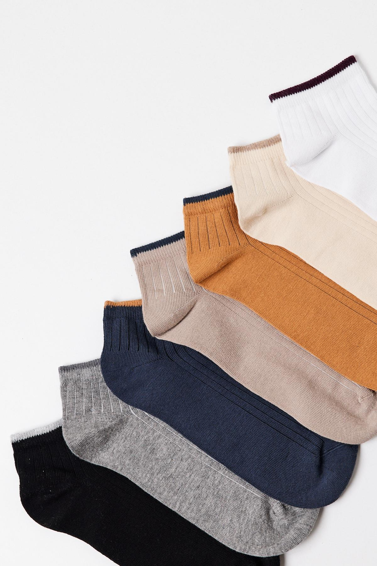 7'li Pamuk Erkek Step Çorap ÇOK RENKLİ