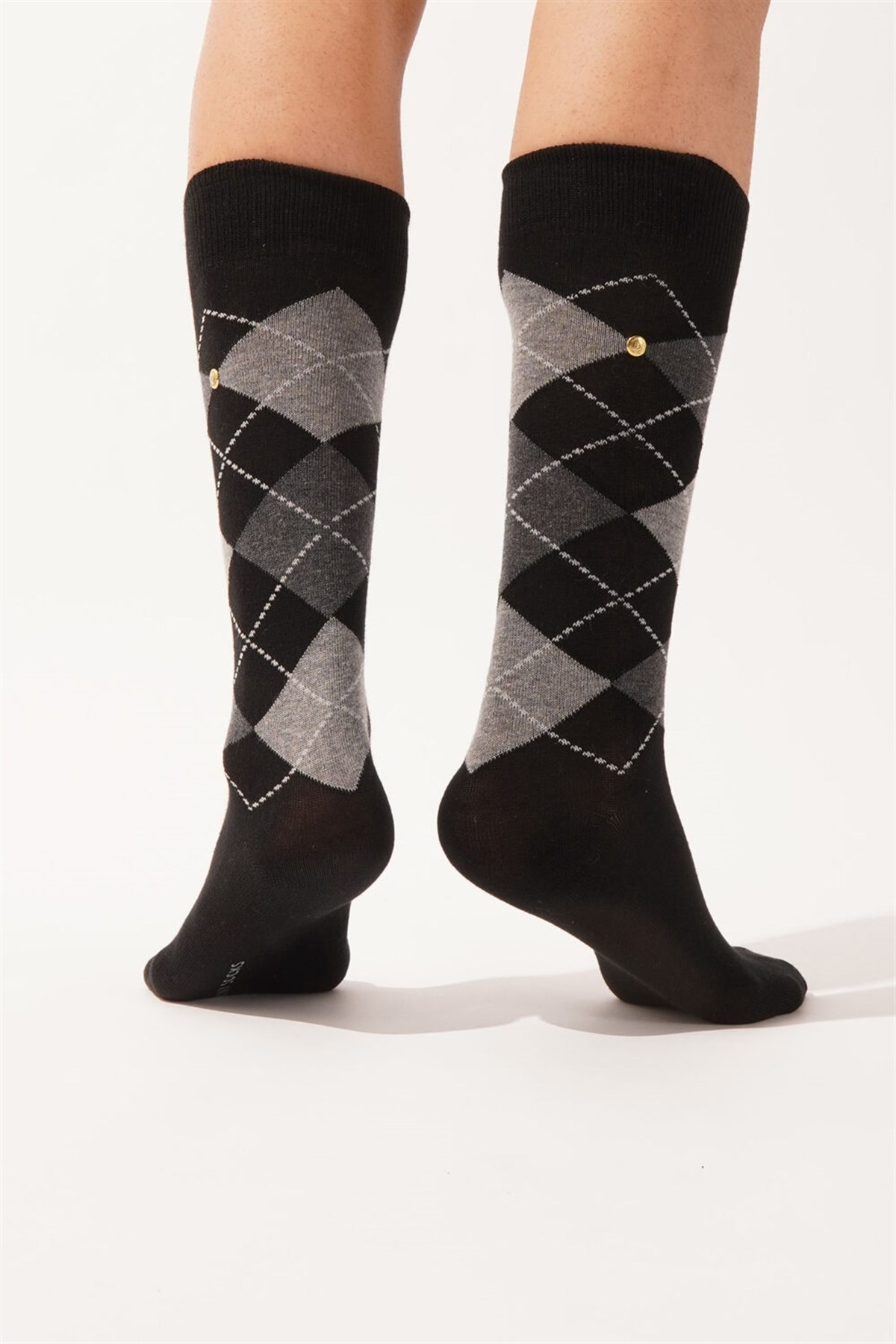 Argyle Erkek Soket Çorap-SİYAH