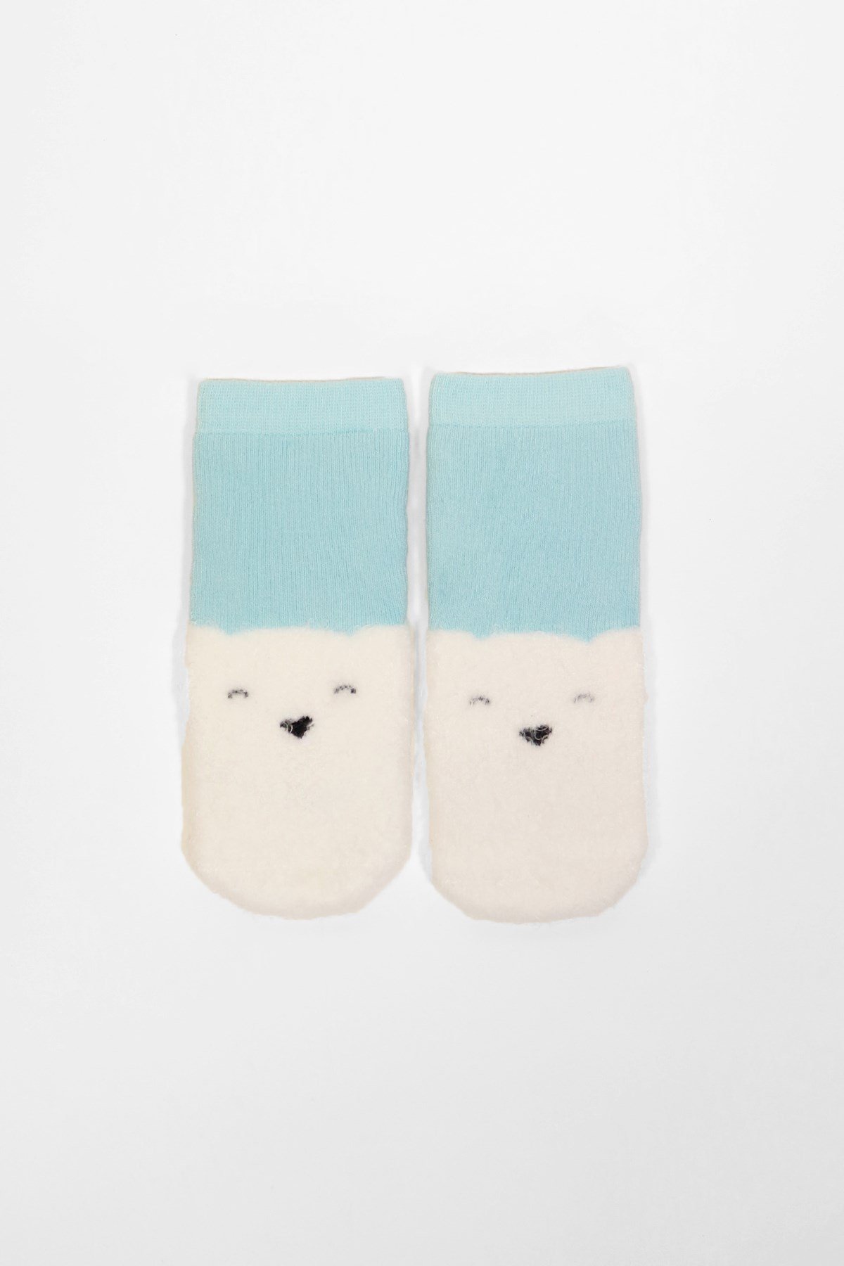 Ayı Desenli Bebek Soket Çorap MAVİ