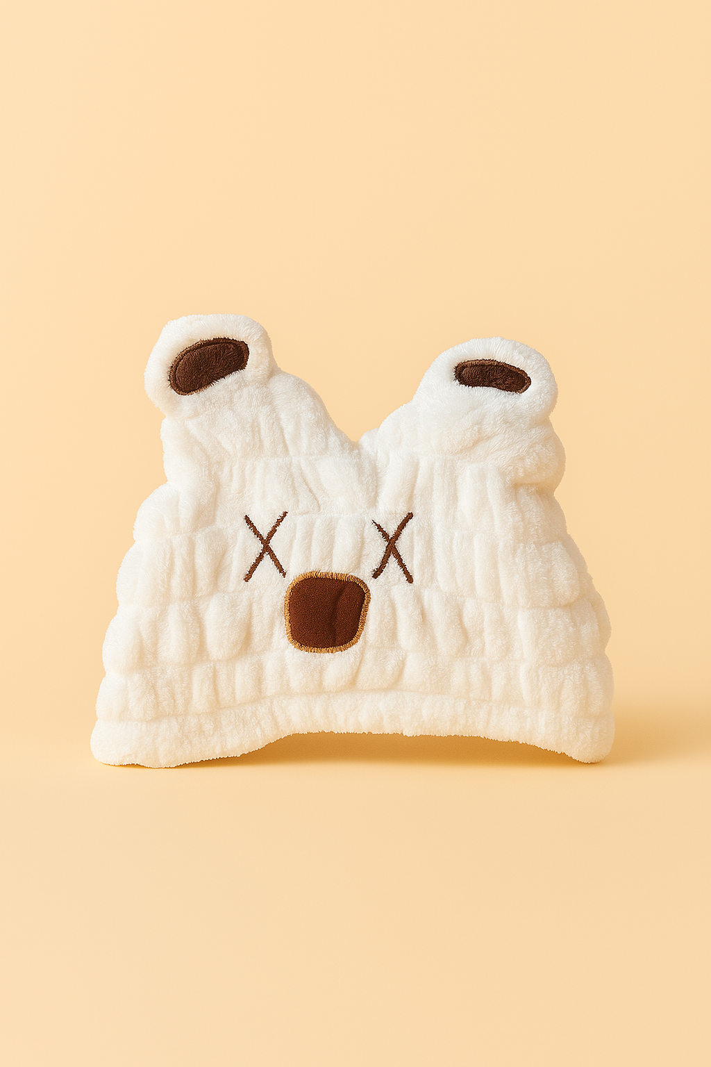 Ayıcık Kulaklı Havlu Bone Kahverengi