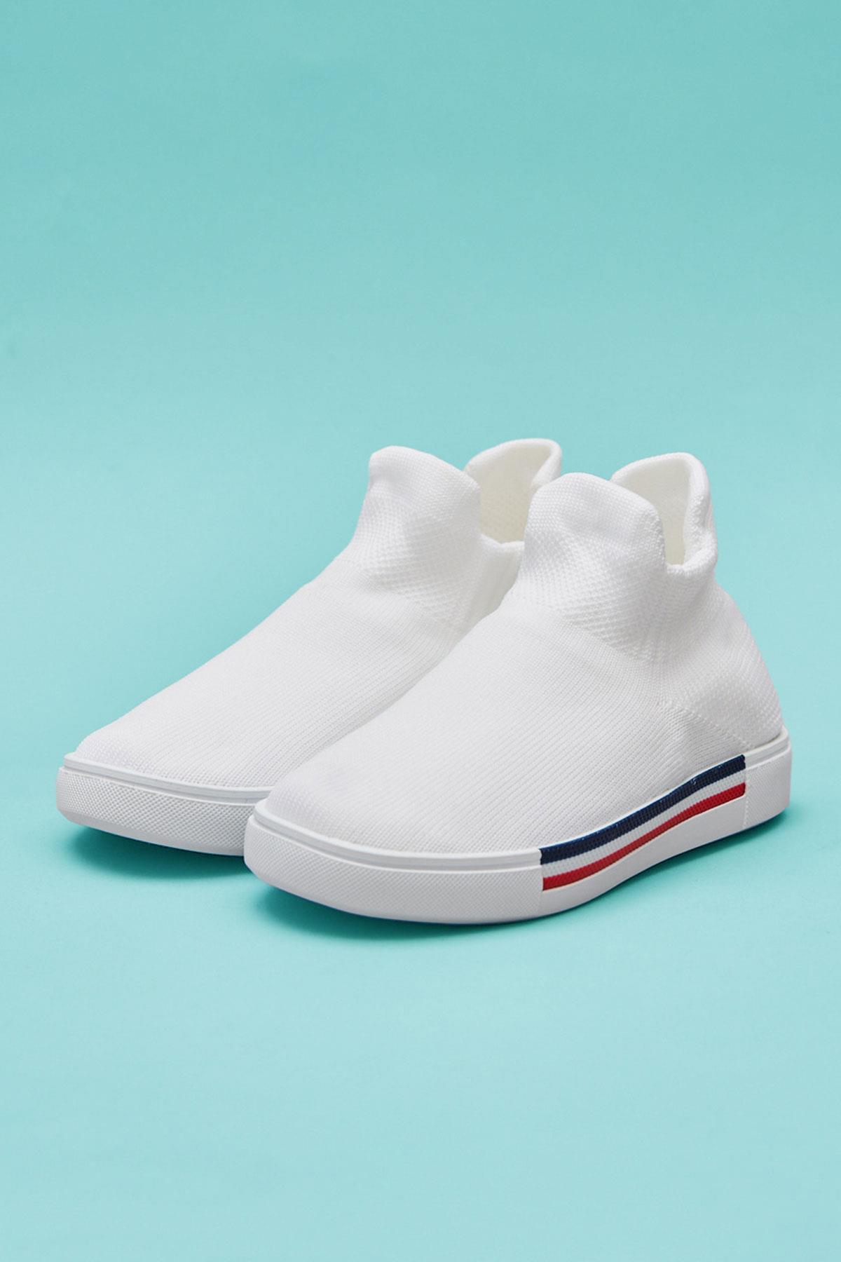 Back To School Çocuk Çorap Ayakkabı Beyaz