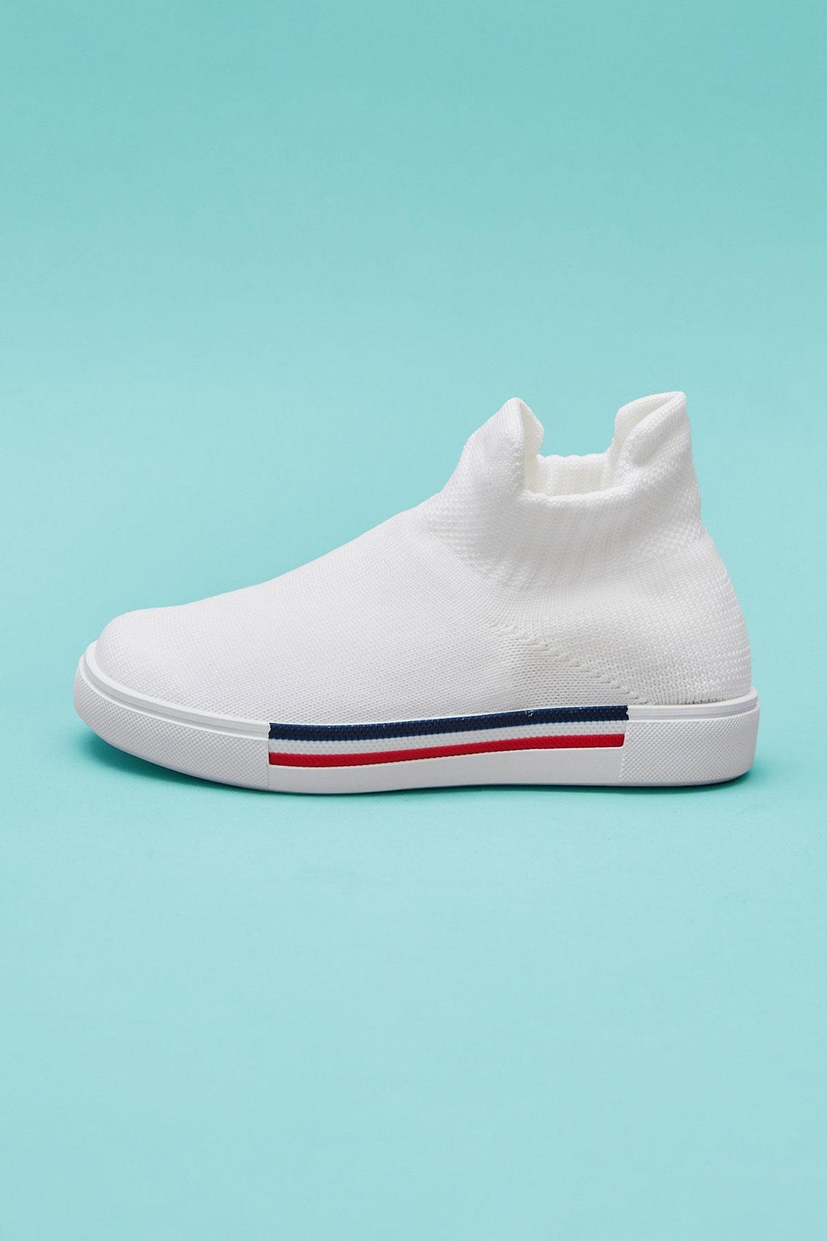 Back To School Çocuk Çorap Ayakkabı Beyaz