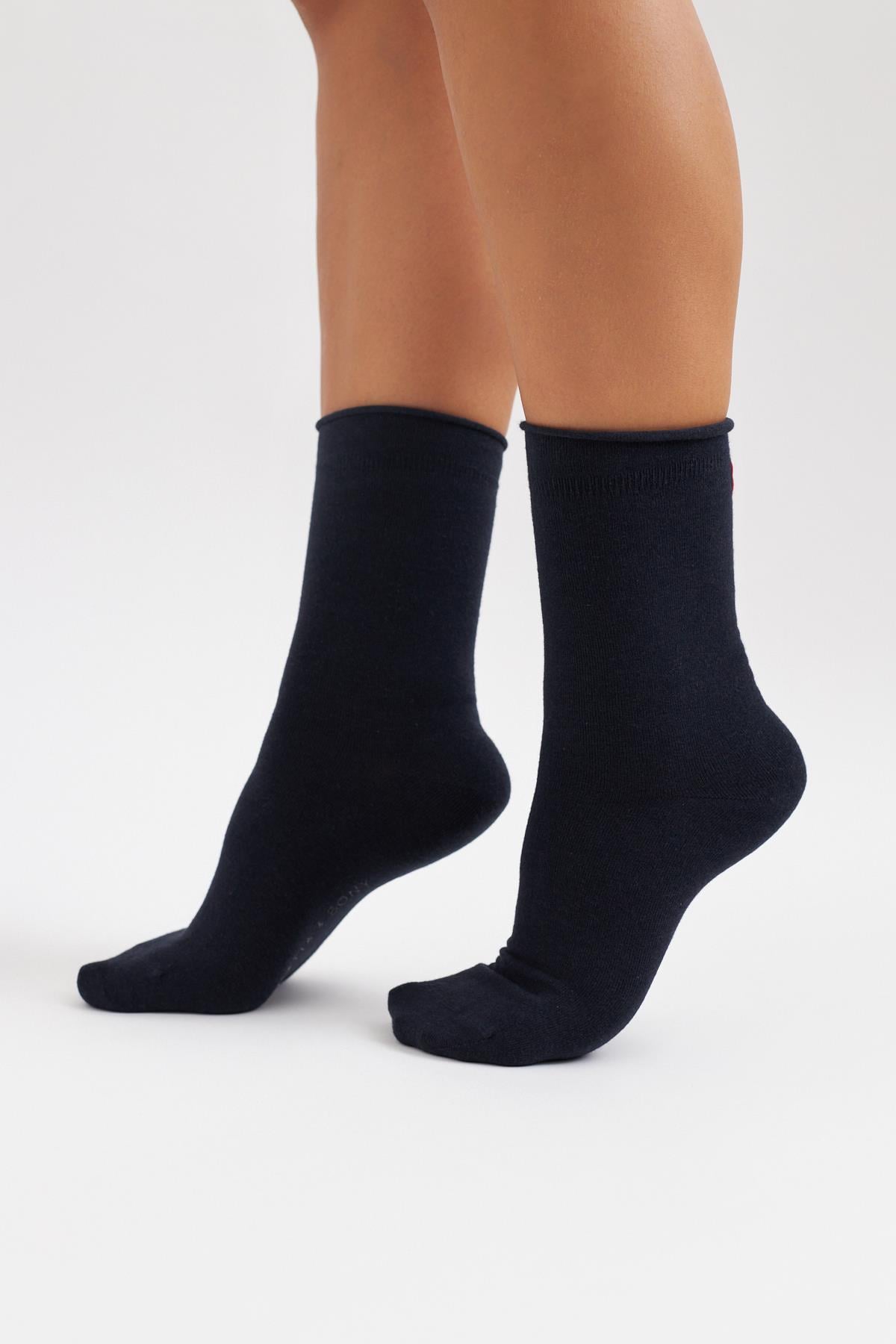 Bambo Lastiksiz Unisex Soket Çorap Lacivert