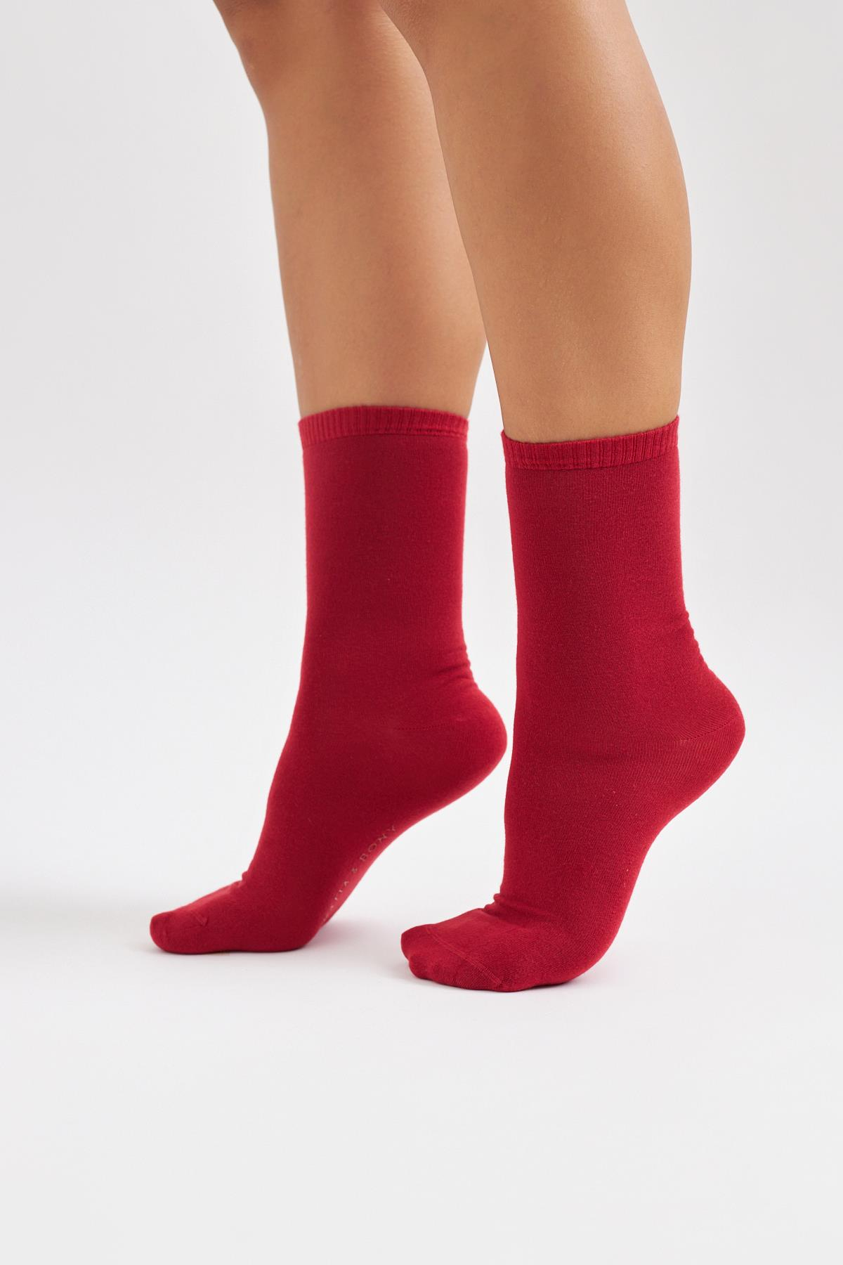 Bambo Unisex Soket Çorap BORDO
