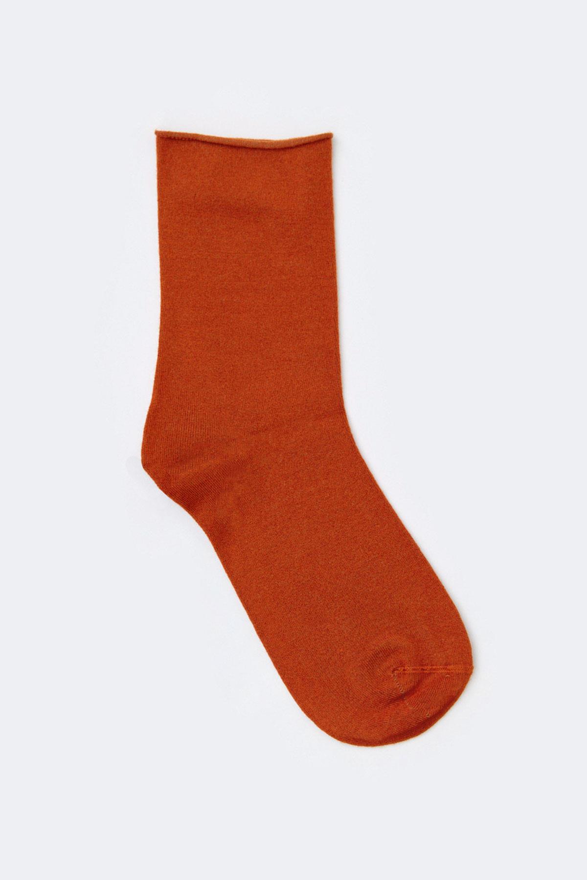 Basic Modal Kadın Soket Çorap Turuncu
